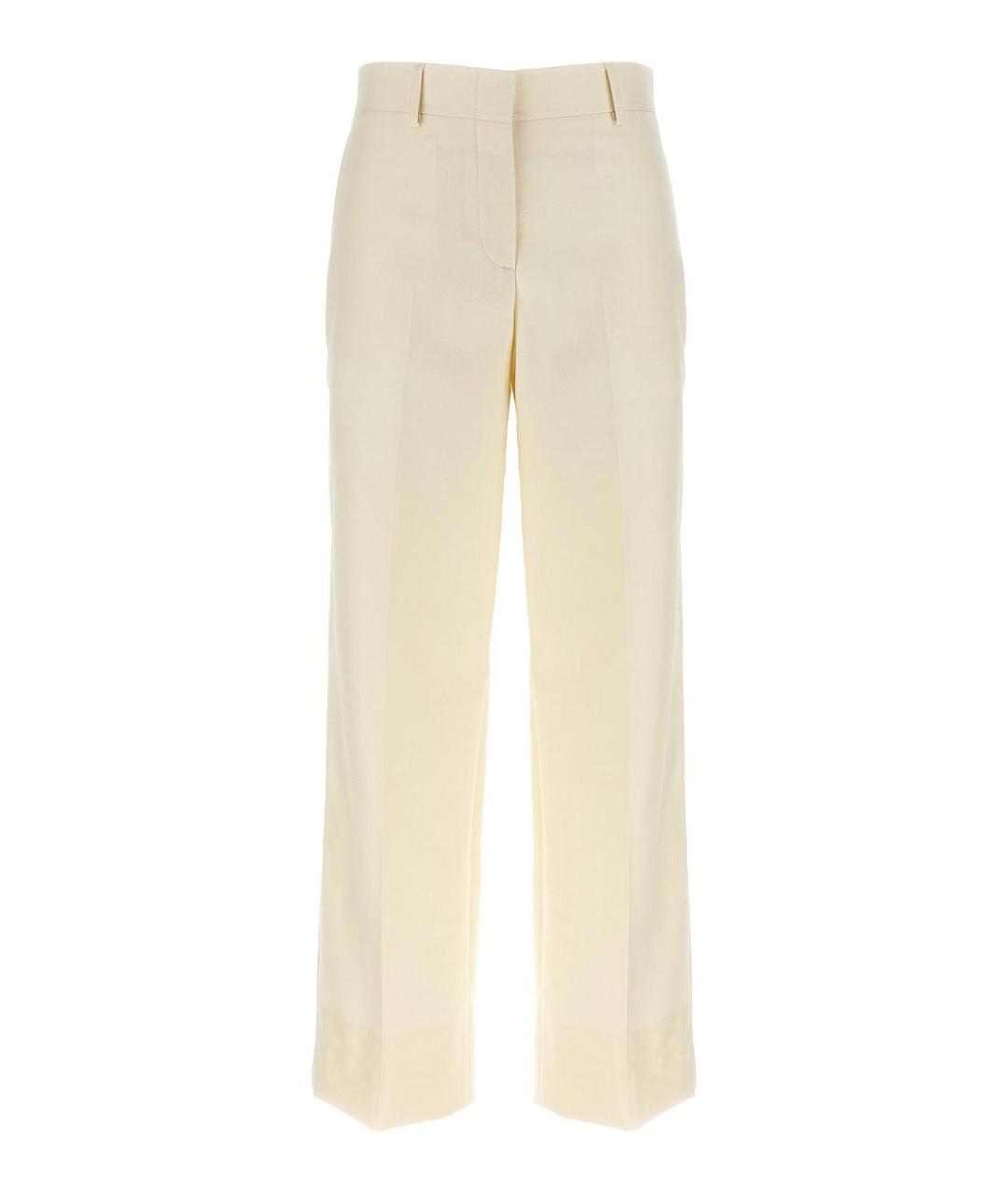 BRIONI Белые шерстяные прямые брюки, фото 1