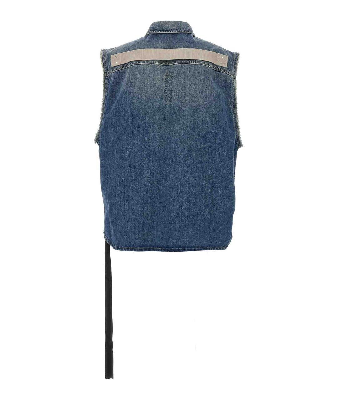 RICK OWENS DRKSHDW Синяя хлопковая классическая рубашка, фото 2