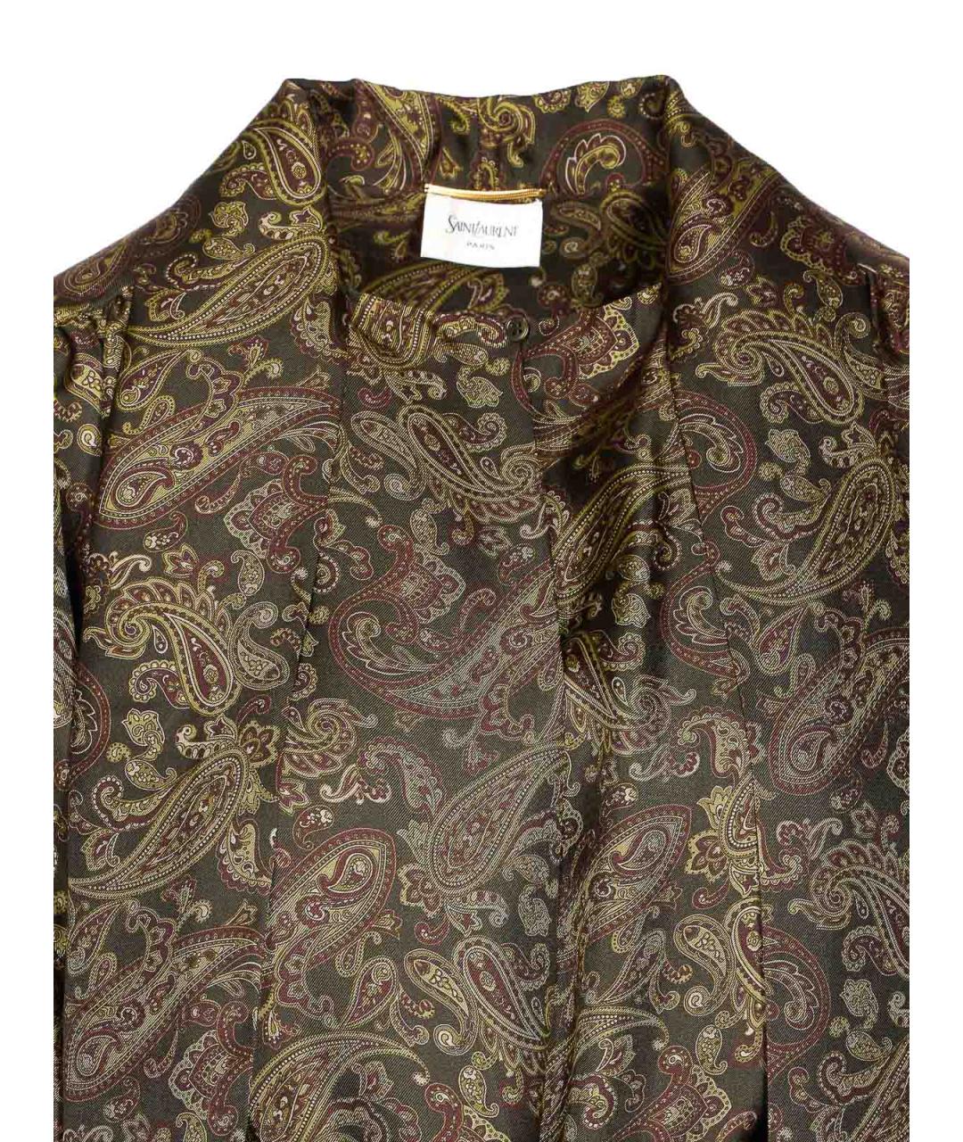 SAINT LAURENT Мульти шелковое повседневное платье, фото 4