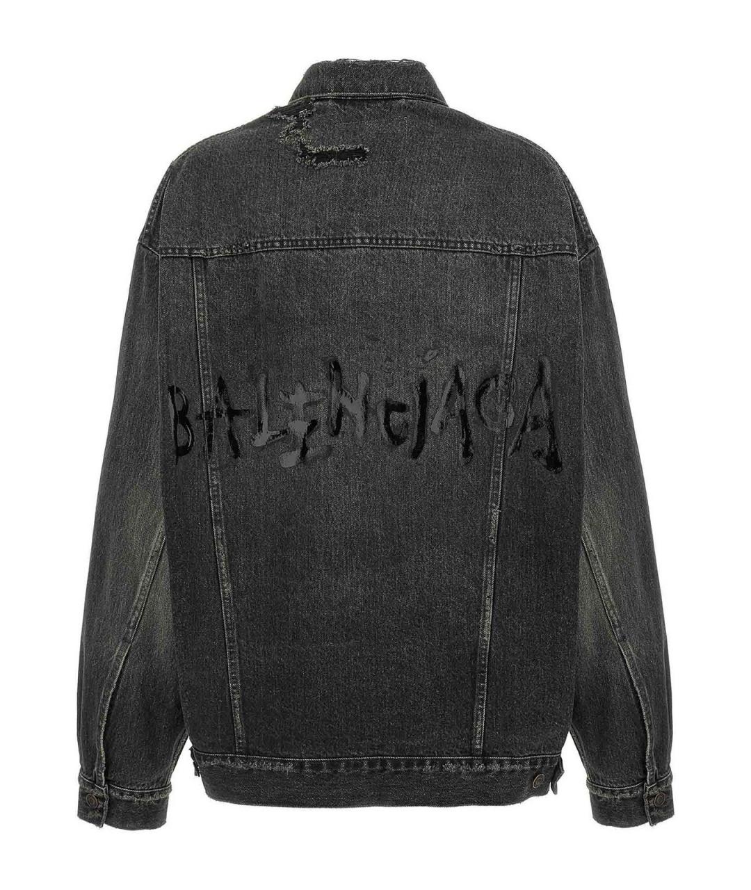 BALENCIAGA Антрацитовая хлопковая куртка, фото 2