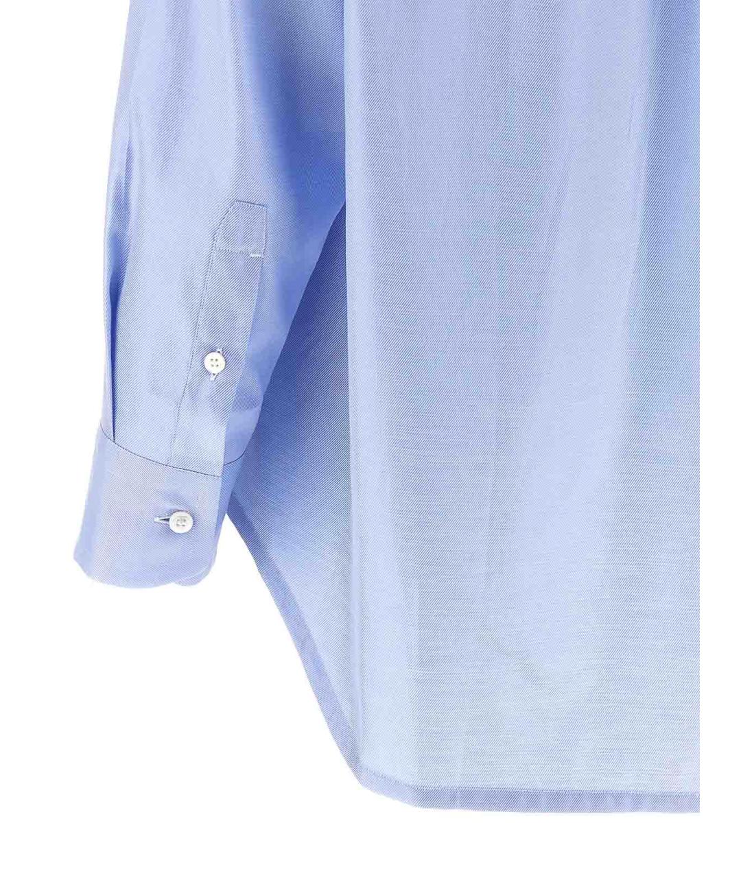 BRIONI Голубая хлопковая рубашка, фото 4