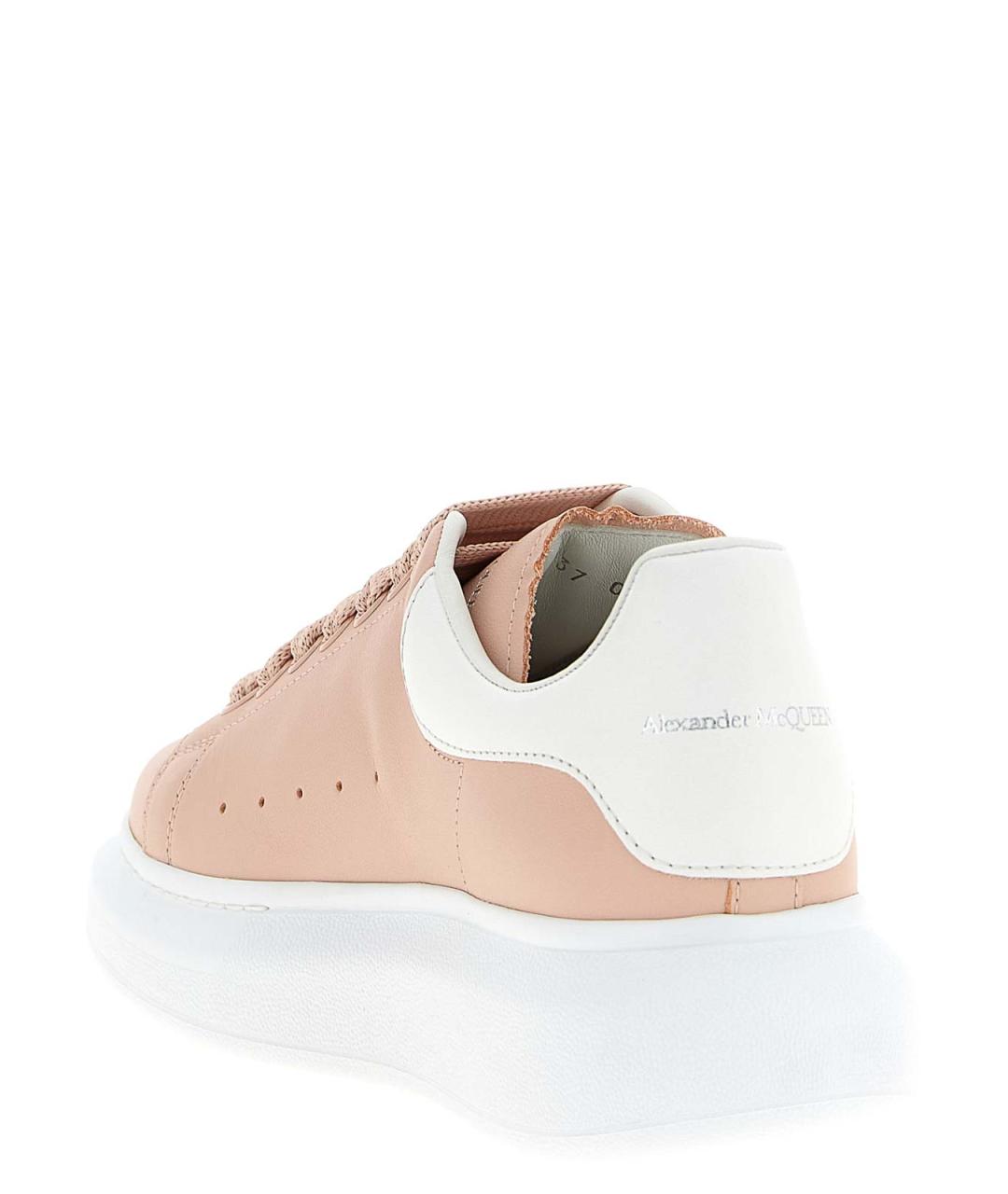ALEXANDER MCQUEEN Розовые кожаные кроссовки, фото 3