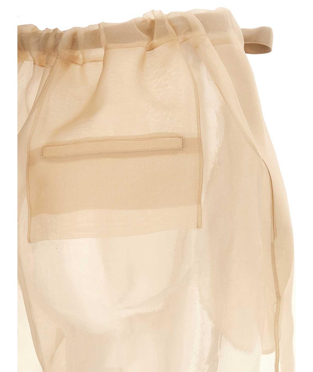 KHAITE Бежевые шелковые брюки широкие, фото 4