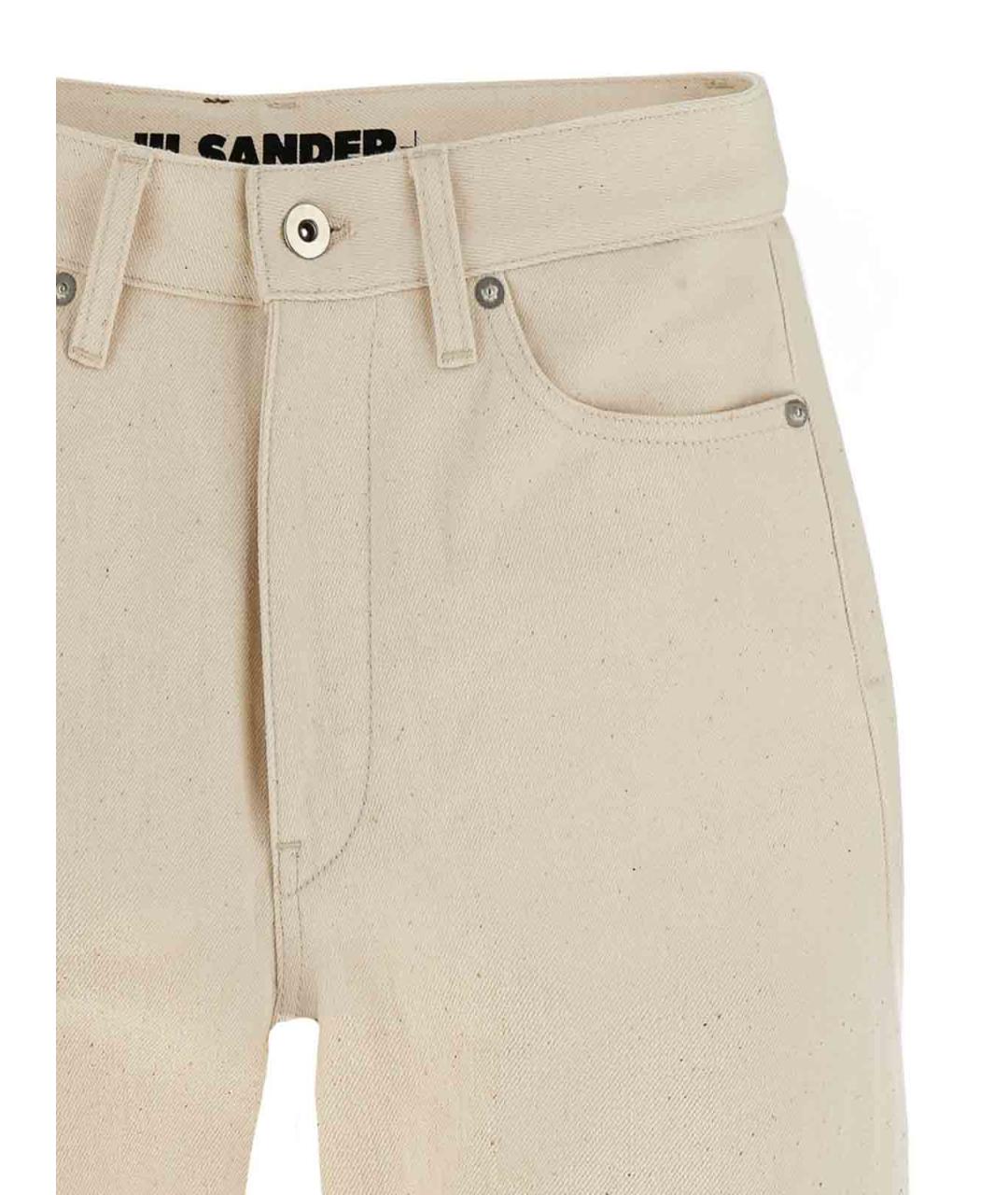 JIL SANDER Бежевые хлопковые джинсы клеш, фото 3