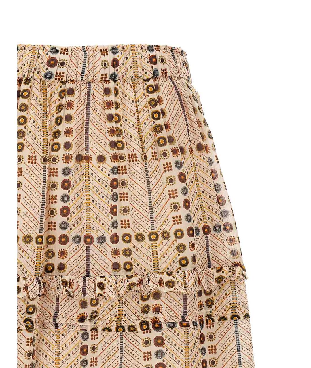 ISABEL MARANT Бежевая хлопковая юбка миди, фото 3