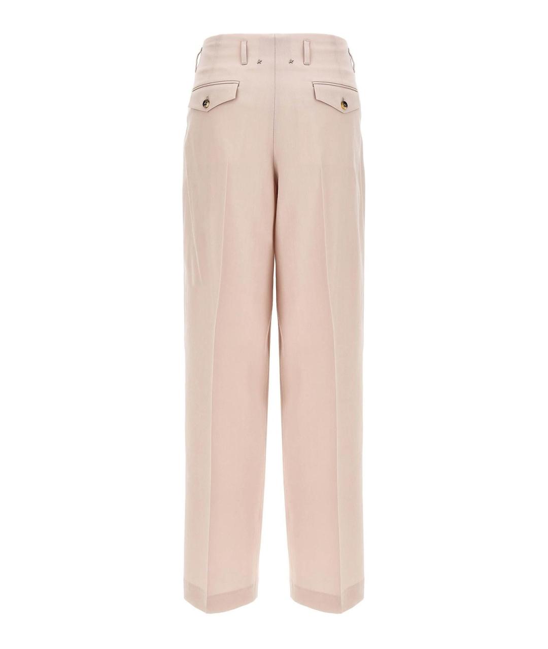GOLDEN GOOSE Розовые шерстяные брюки широкие, фото 2