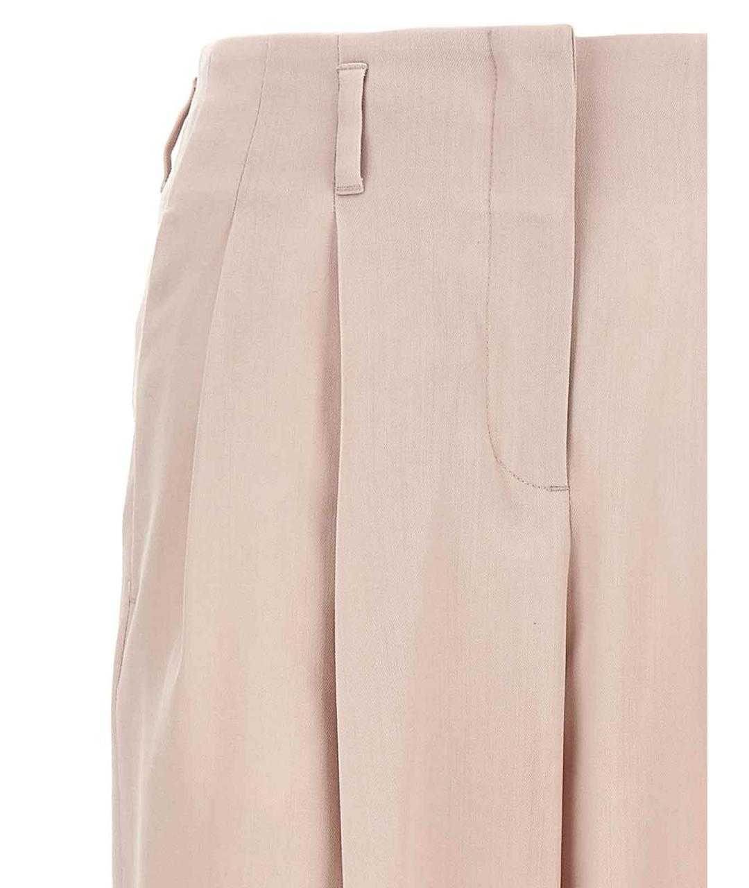 GOLDEN GOOSE Розовые шерстяные брюки широкие, фото 3