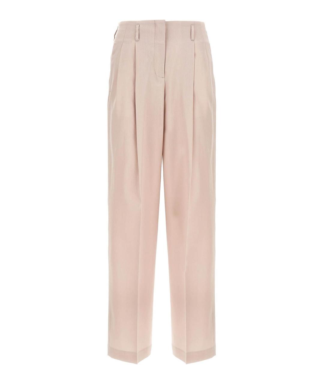 GOLDEN GOOSE Розовые шерстяные брюки широкие, фото 1