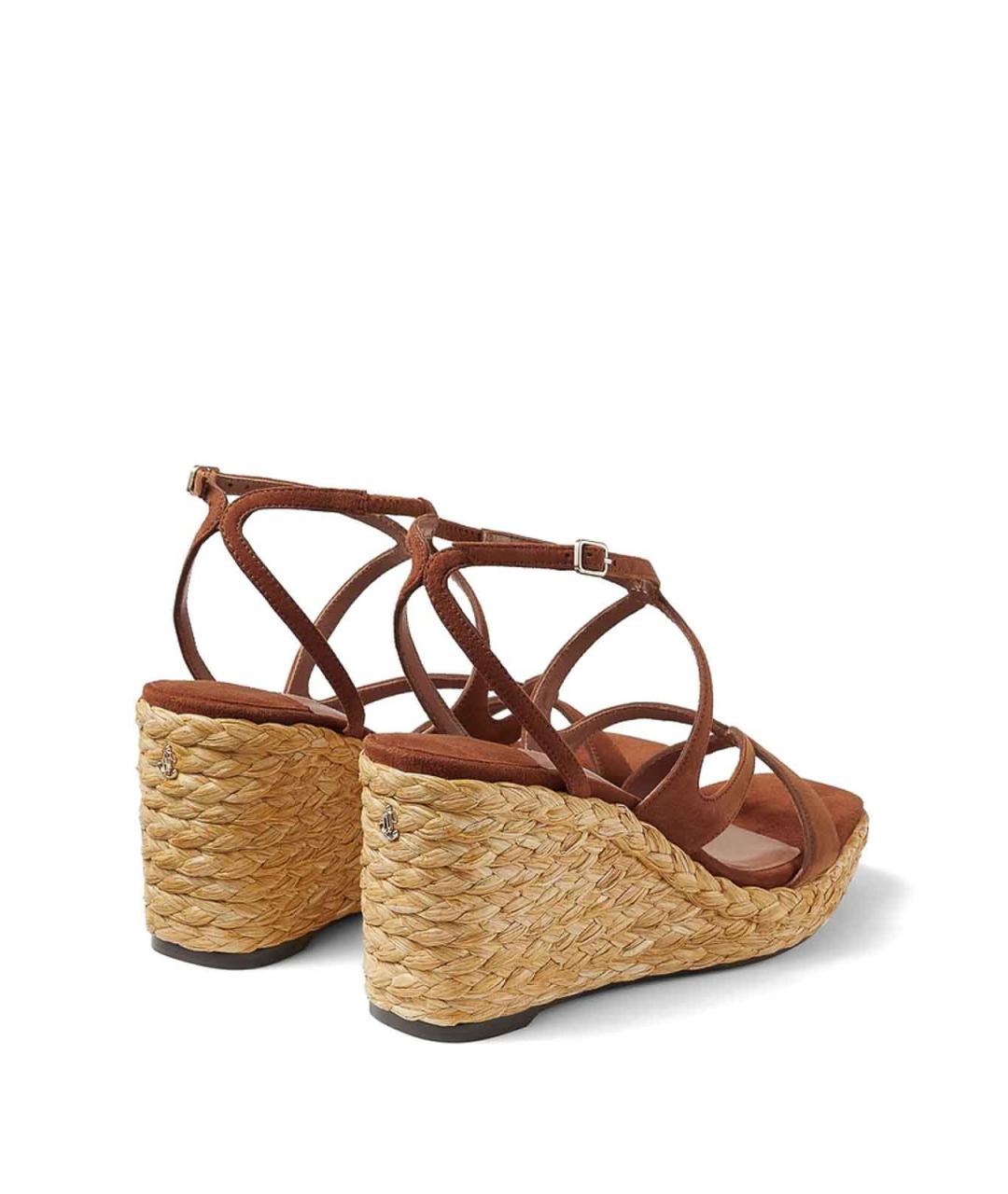 JIMMY CHOO Коричневые замшевые босоножки, фото 5