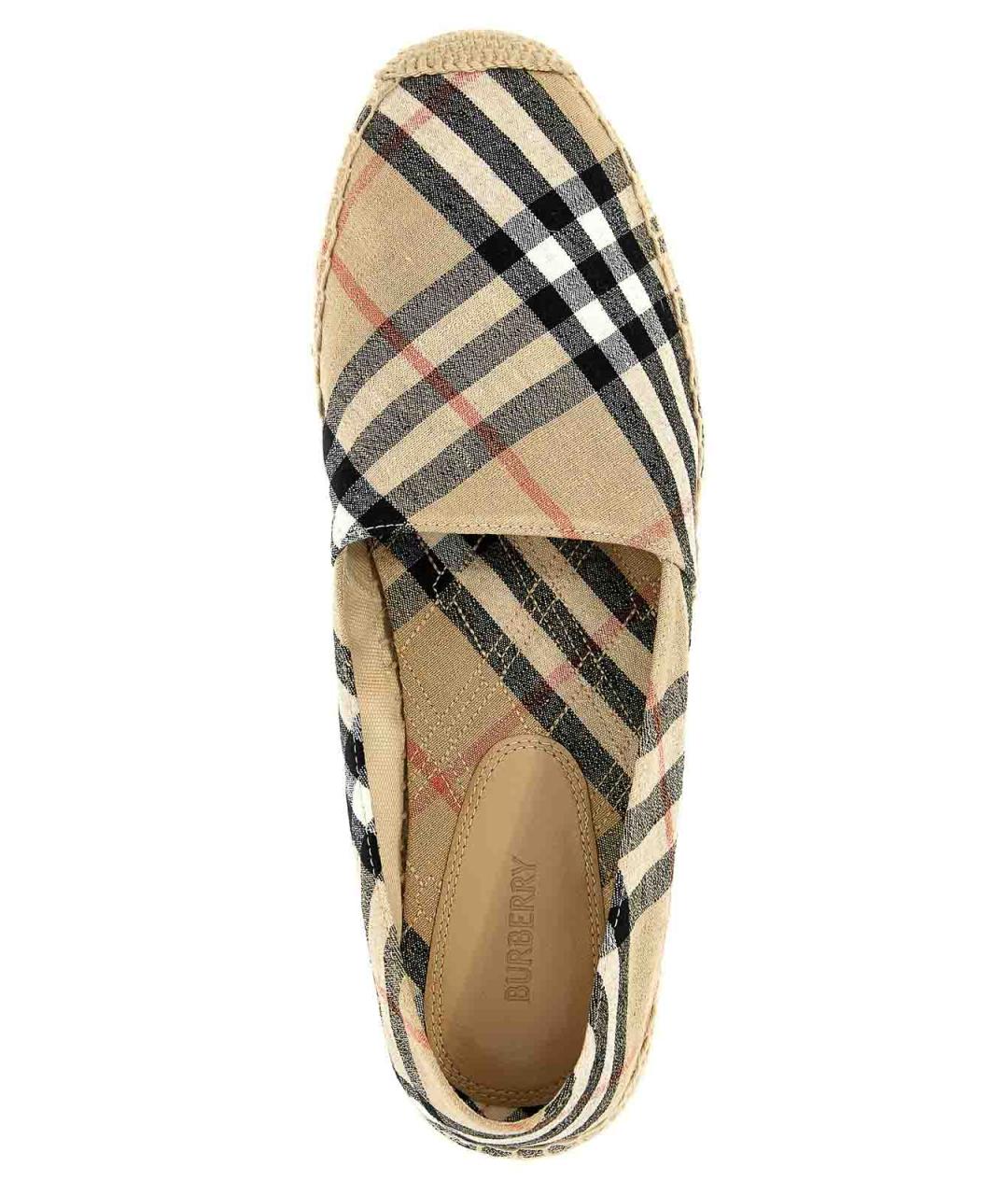 BURBERRY Бежевые текстильные эспадрильи, фото 4