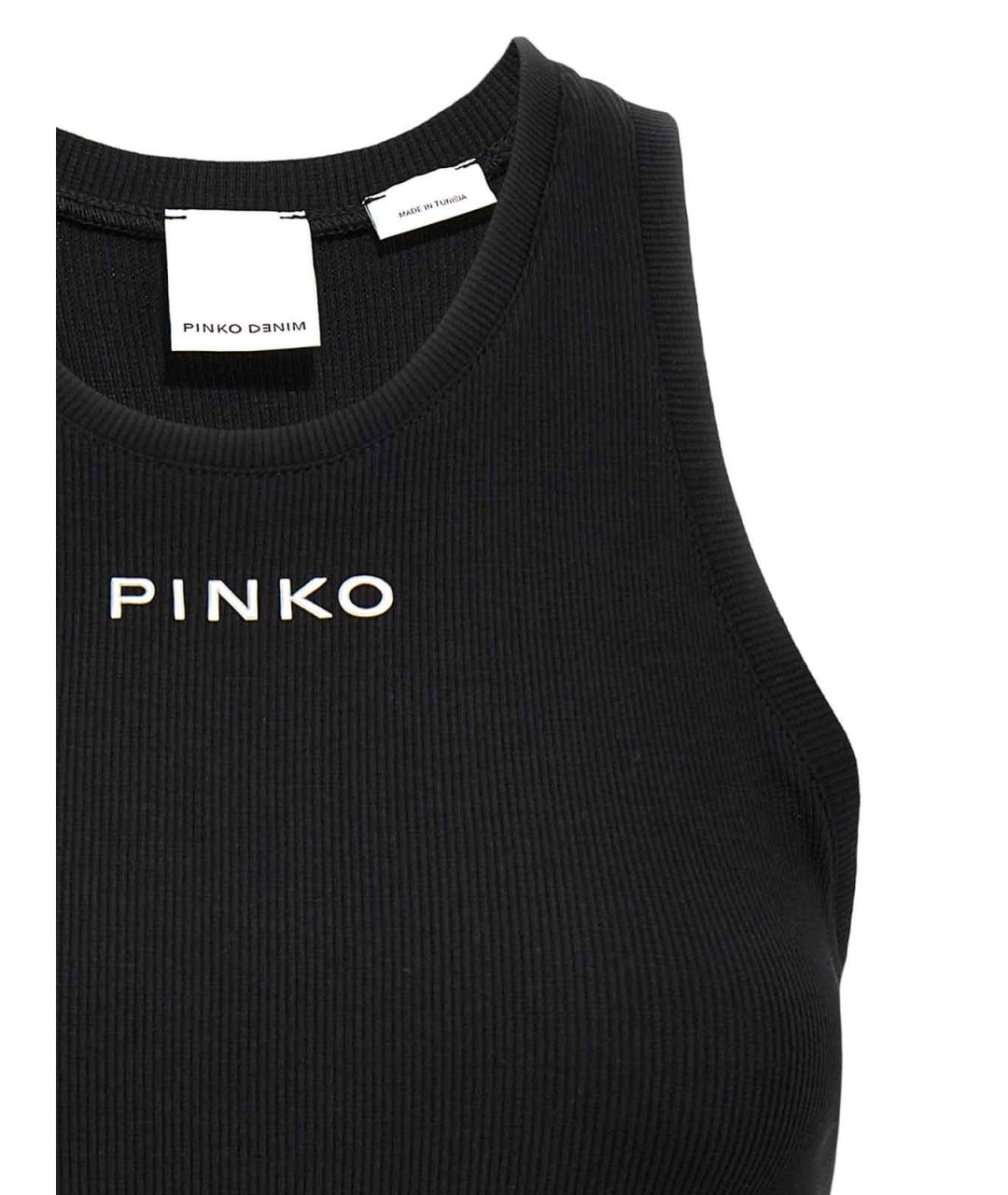 PINKO Черная хлопковая майка, фото 3