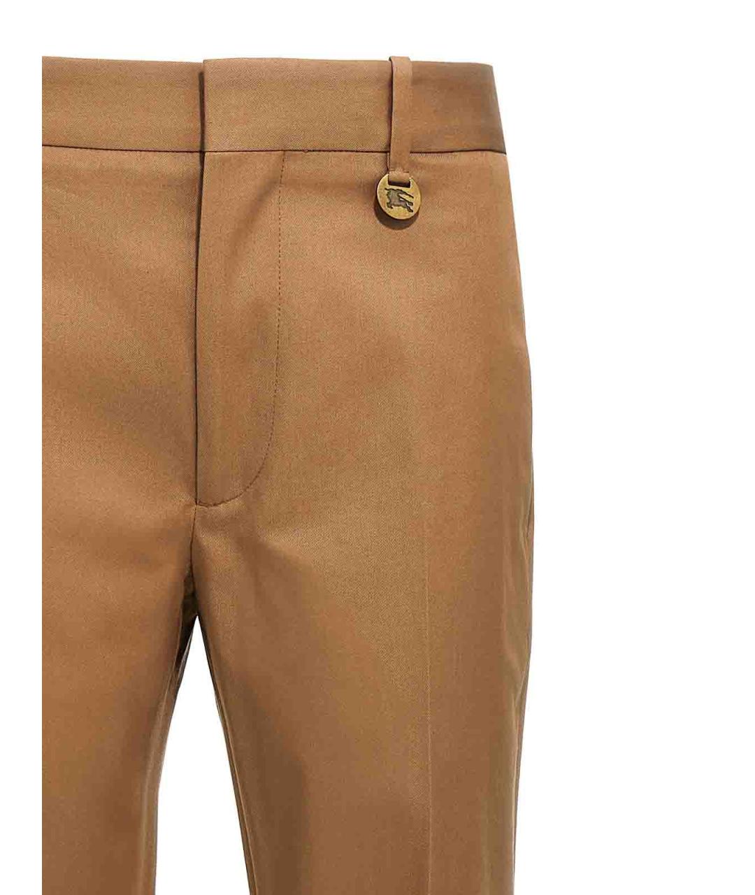 BURBERRY Бежевые хлопковые брюки узкие, фото 3