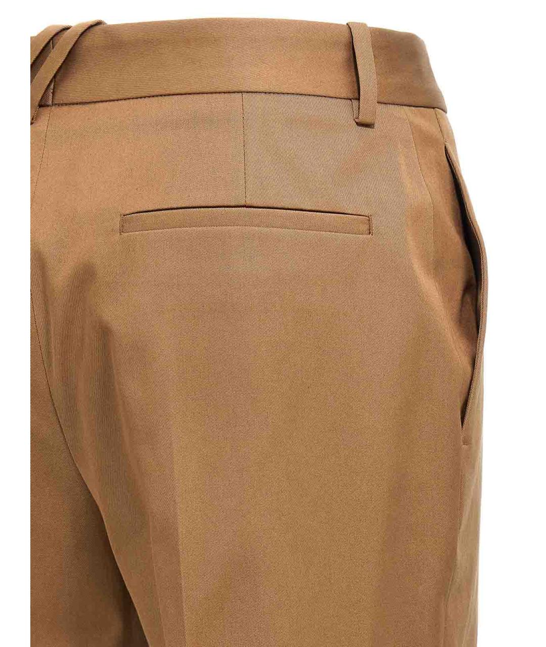 BURBERRY Бежевые хлопковые брюки узкие, фото 4