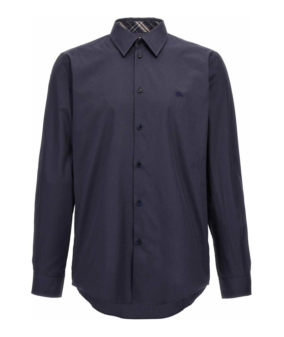 BURBERRY Синяя хлопковая классическая рубашка, фото 1