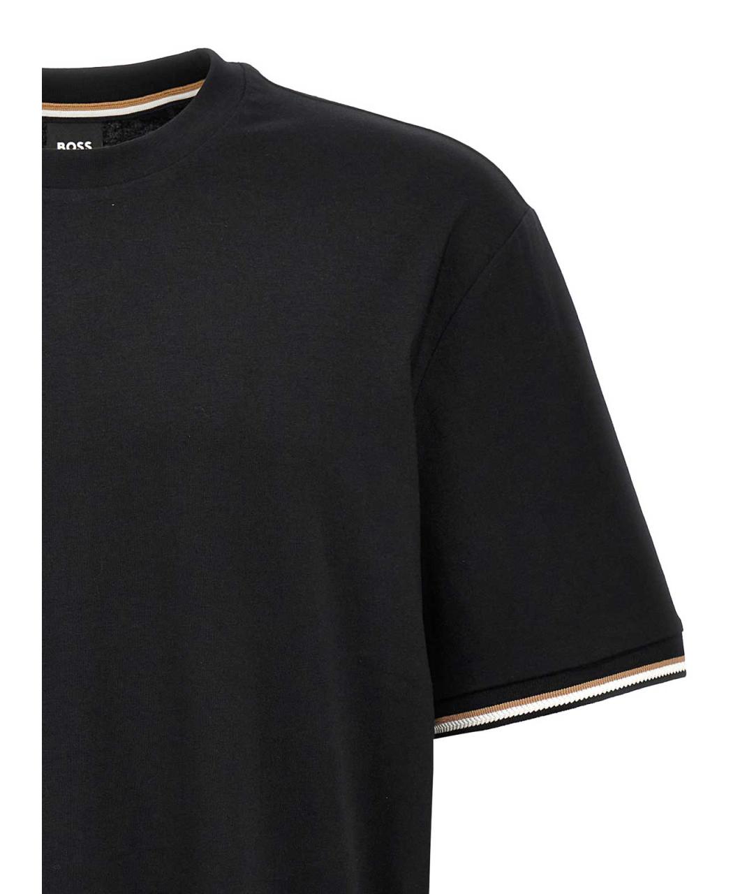 HUGO BOSS Черная хлопковая футболка, фото 3