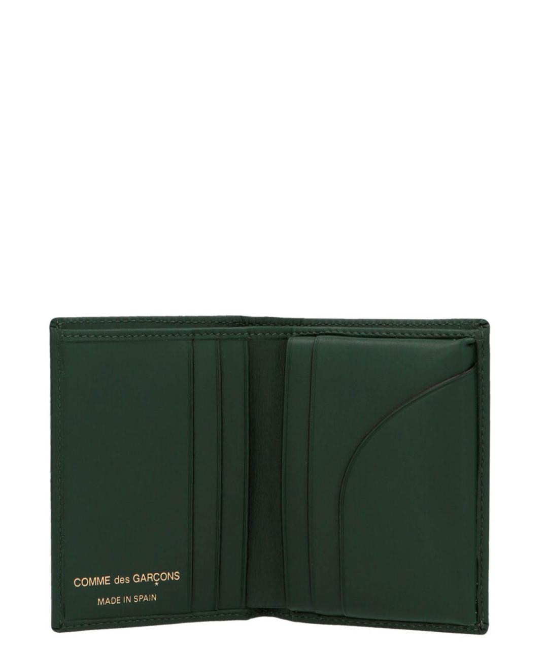 COMME DES GARÇONS WALLET Зеленый кожаный кошелек, фото 3