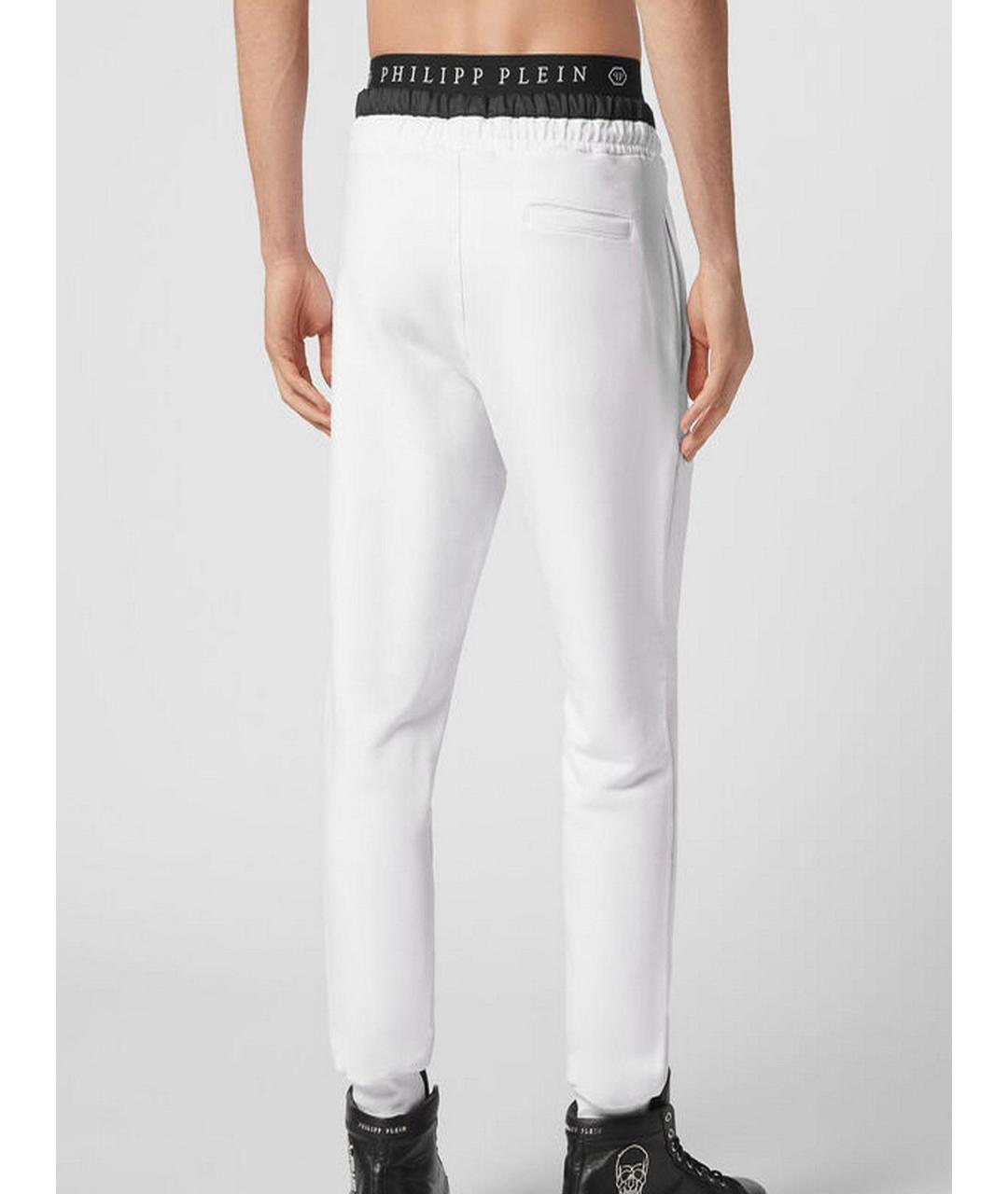 PHILIPP PLEIN Белые хлопковые повседневные брюки, фото 3
