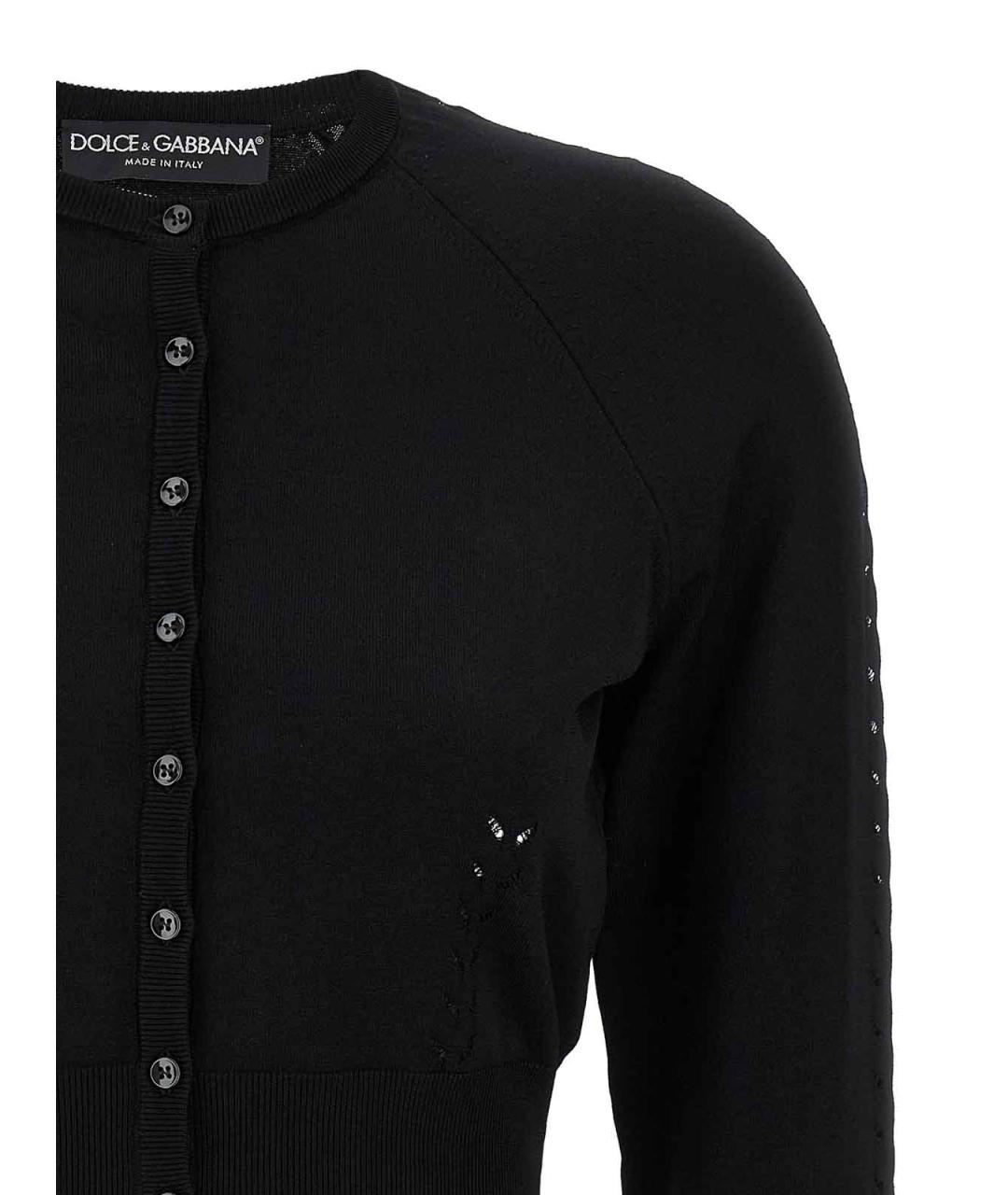DOLCE&GABBANA Черный вискозный кардиган, фото 3