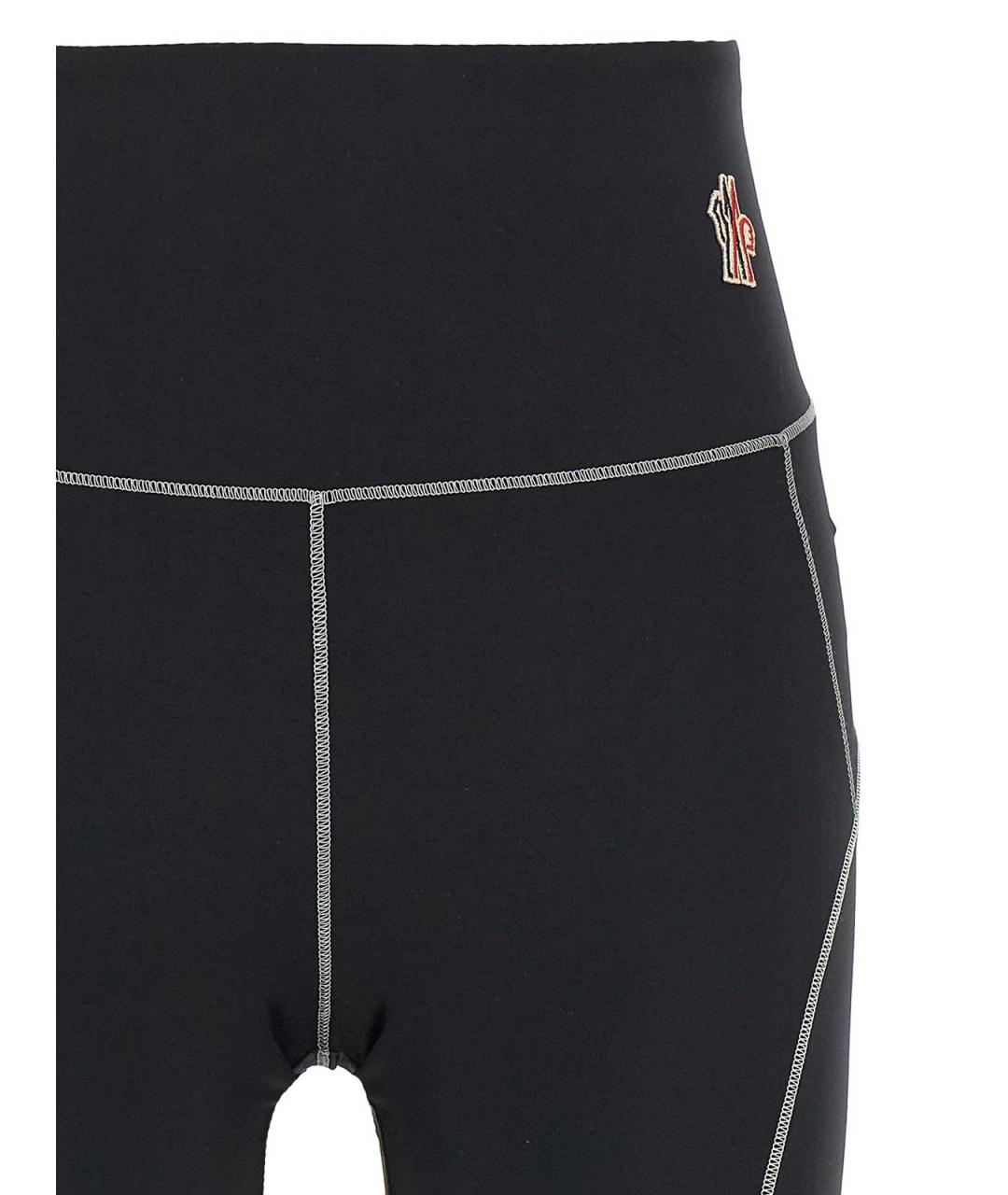 MONCLER Черные полиамидовые леггинсы и велосипедки, фото 3