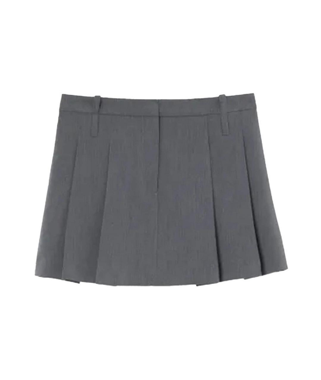 PINKO Серая полиэстеровая юбка мини, фото 1