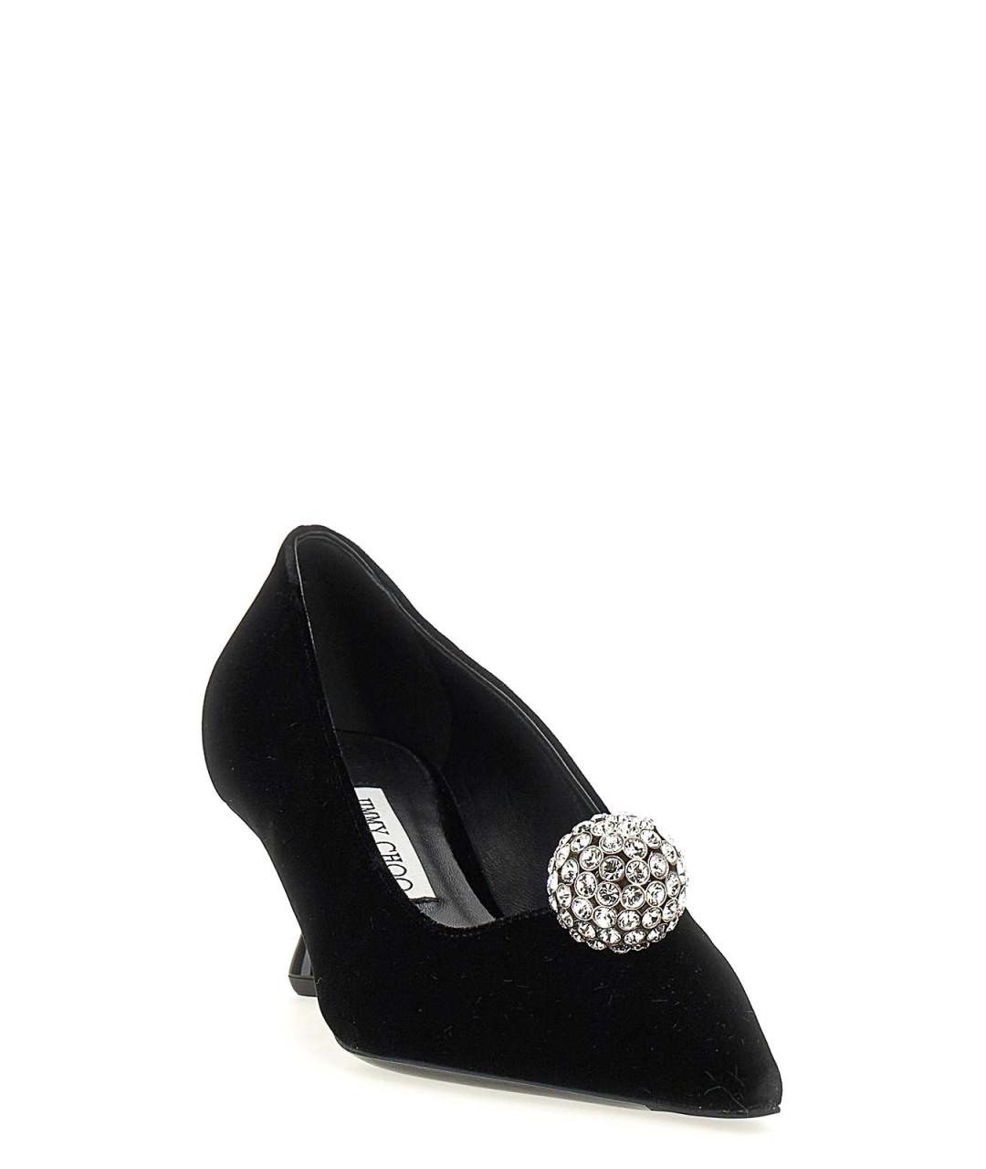 JIMMY CHOO Черные бархатные туфли, фото 2