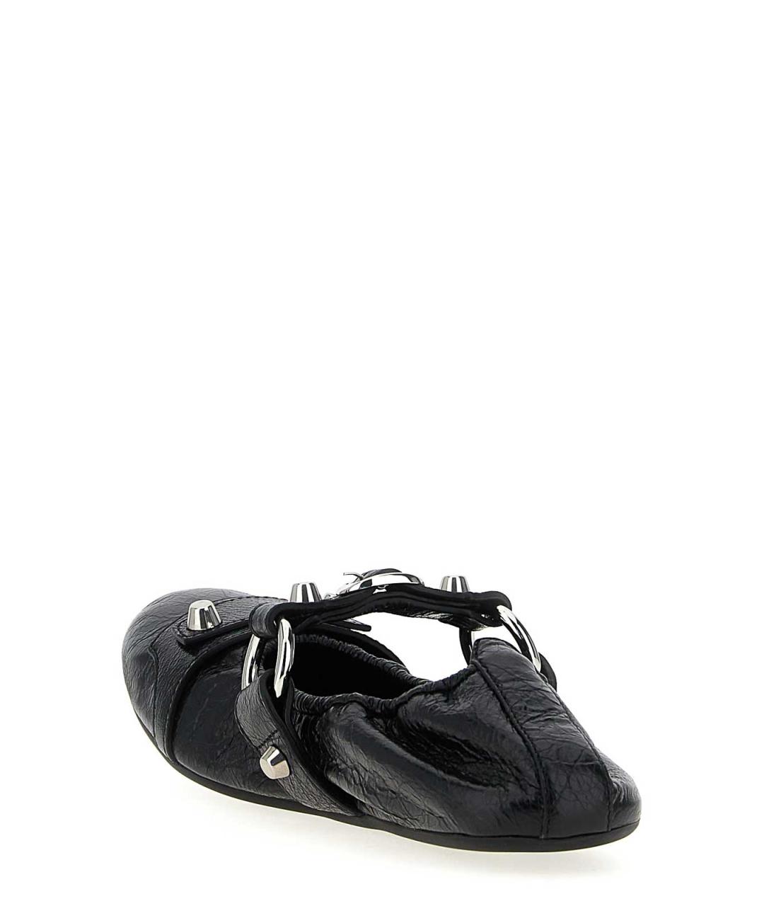 BALENCIAGA Черные кожаные балетки, фото 3