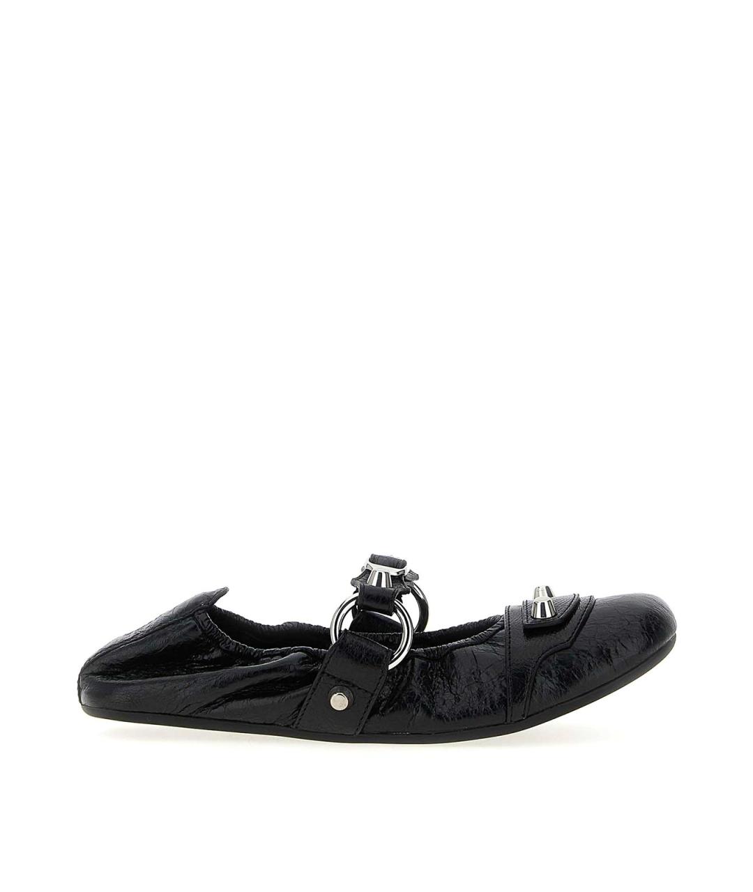BALENCIAGA Черные кожаные балетки, фото 1