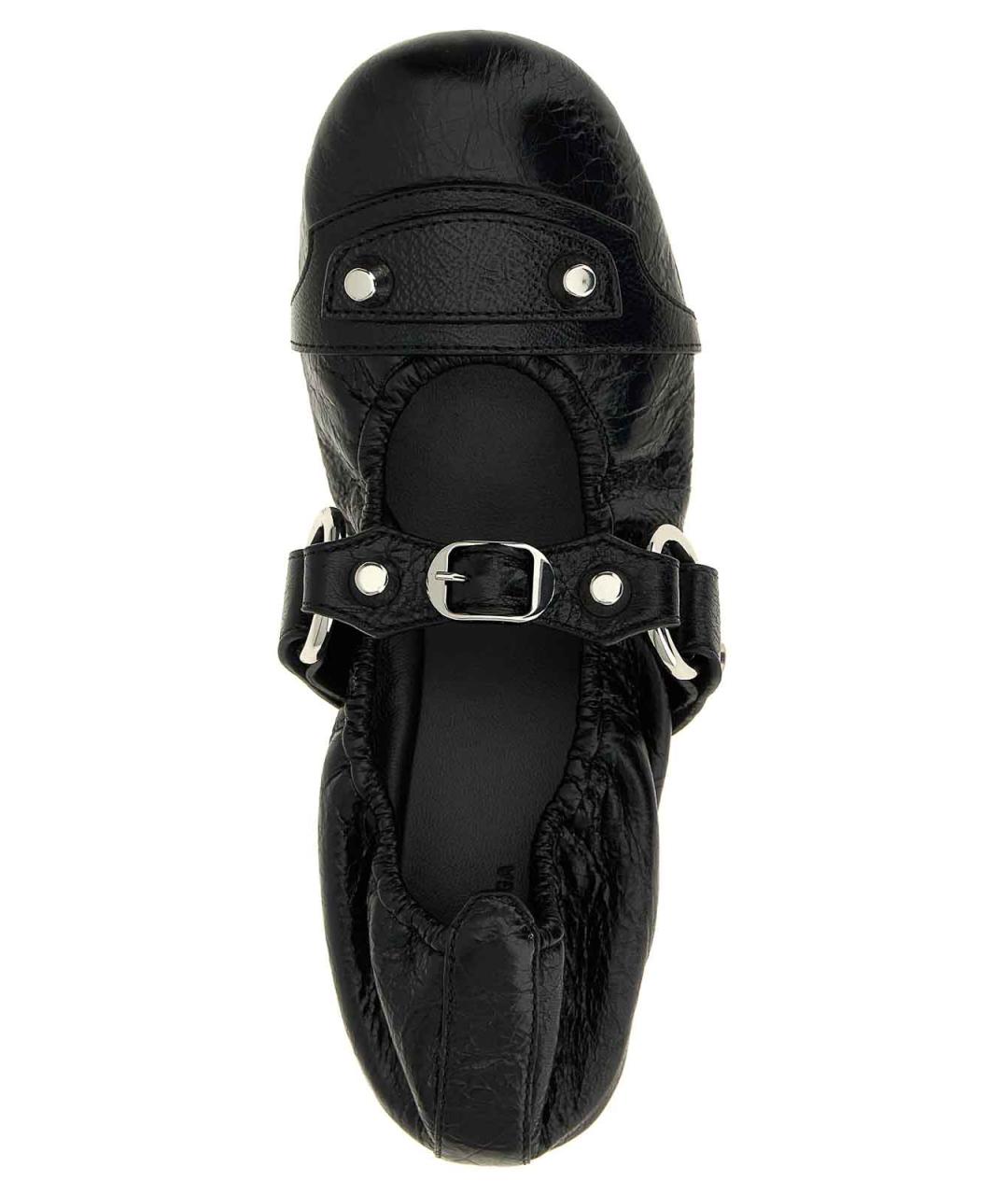 BALENCIAGA Черные кожаные балетки, фото 4