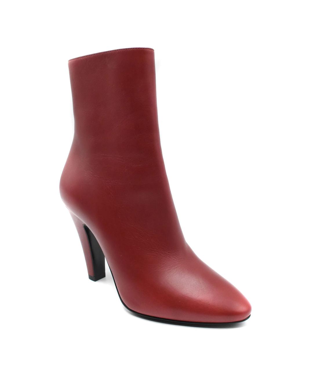SAINT LAURENT Красные кожаные ботильоны, фото 3
