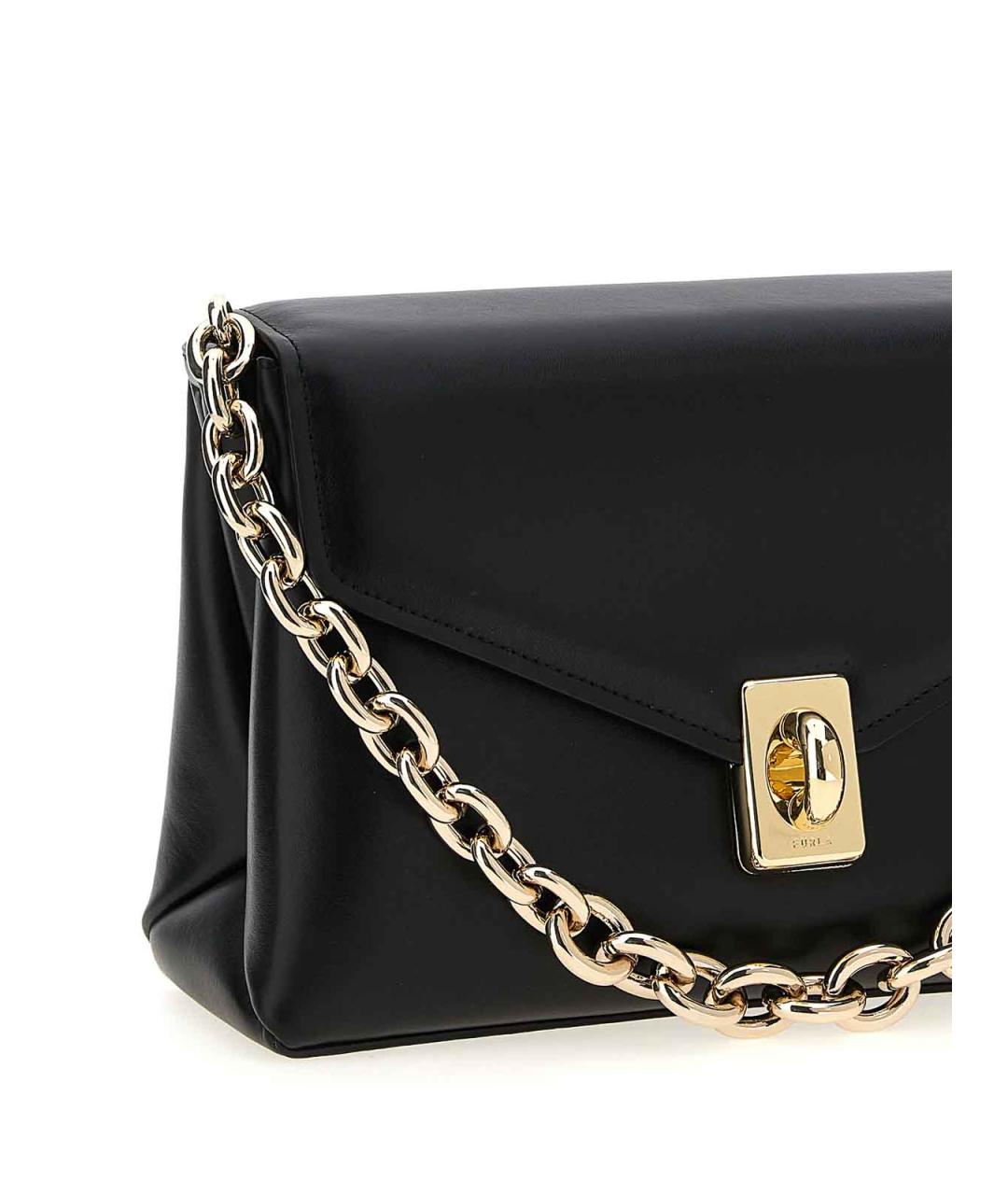FURLA Черная кожаная сумка через плечо, фото 3