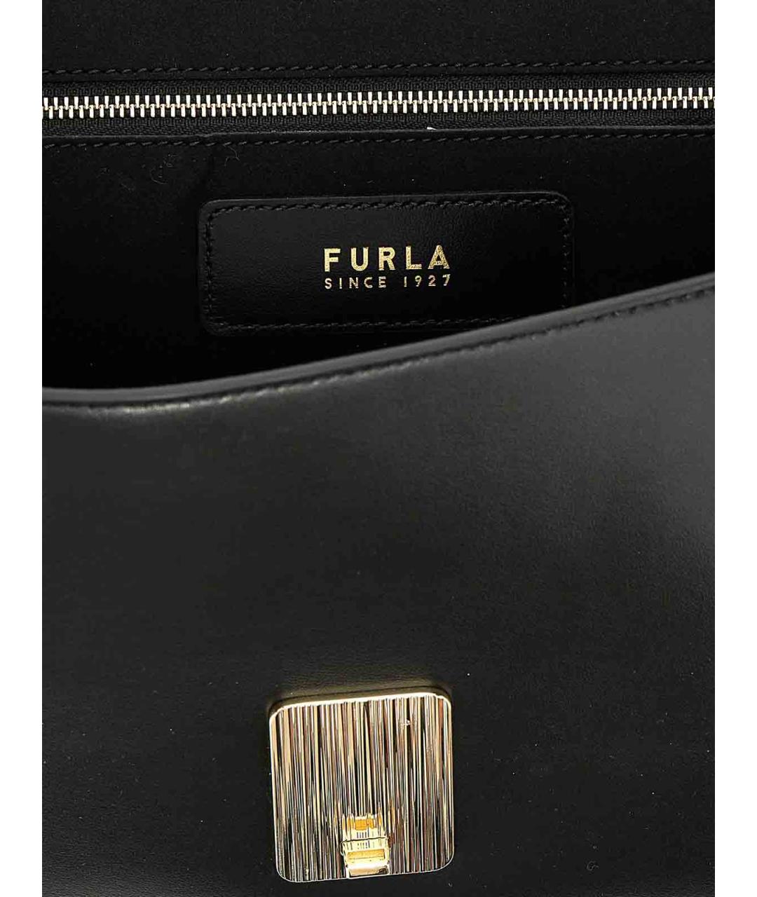 FURLA Черная кожаная сумка через плечо, фото 4