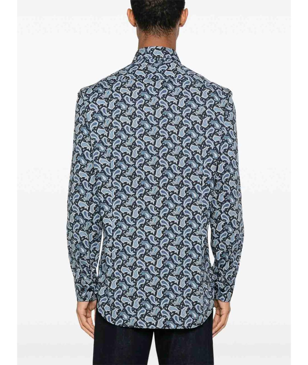ETRO Синяя хлопковая кэжуал рубашка, фото 4