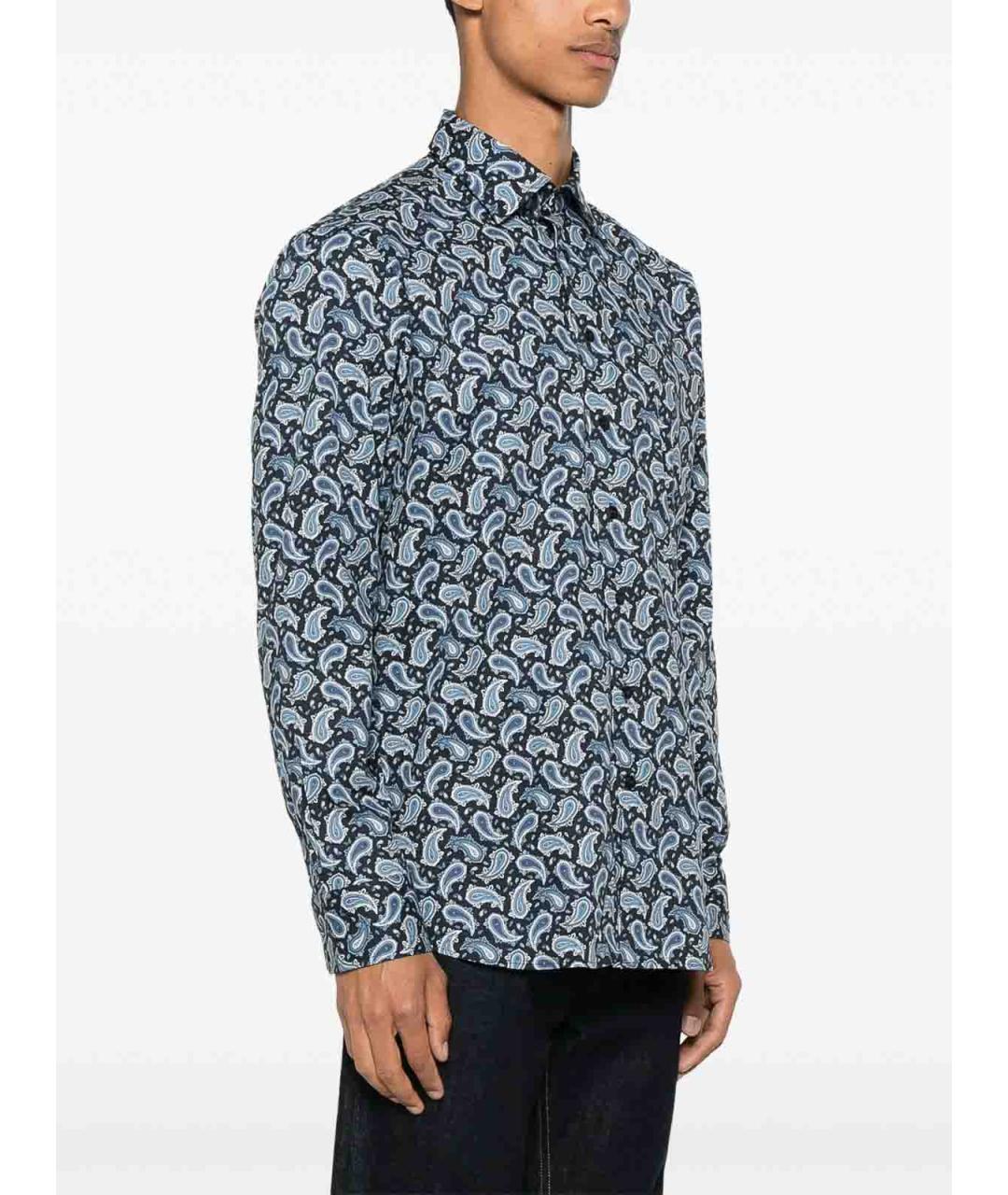 ETRO Синяя хлопковая кэжуал рубашка, фото 3