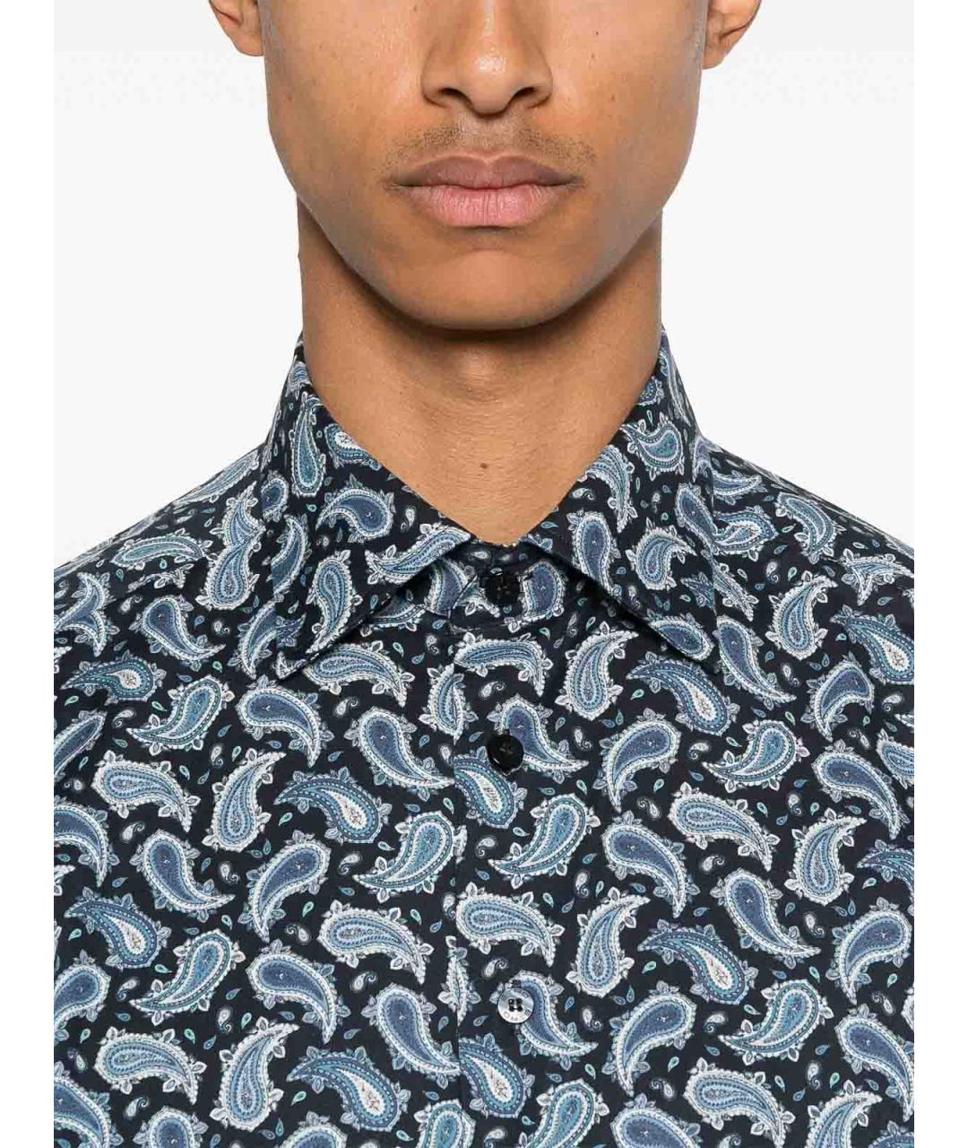 ETRO Синяя хлопковая кэжуал рубашка, фото 5