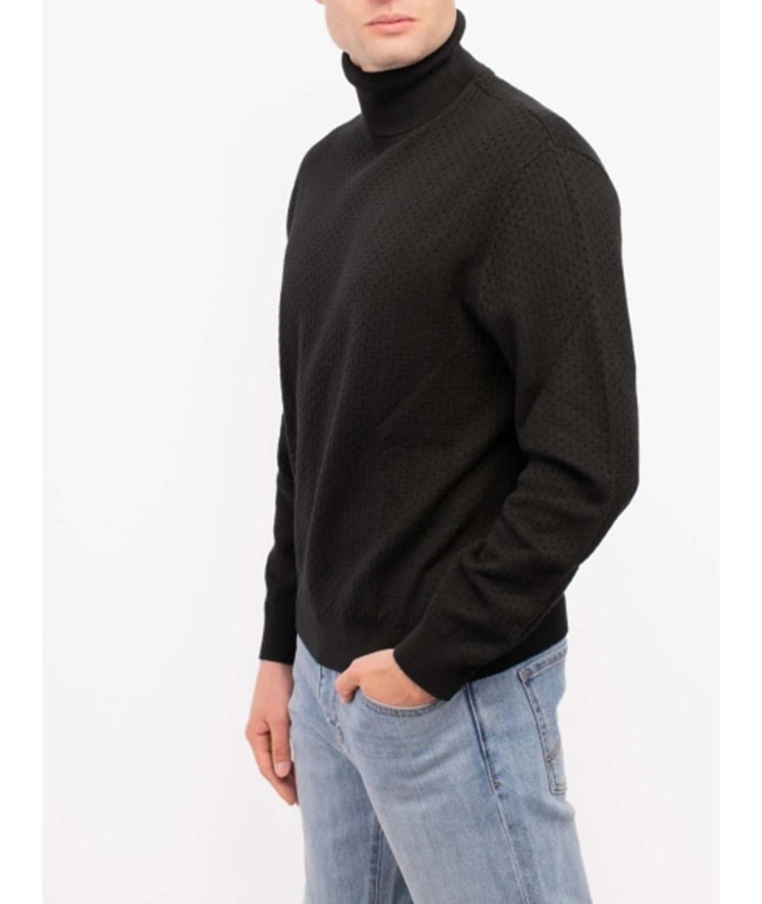 ARMANI EXCHANGE Черный хлопковый джемпер / свитер, фото 2