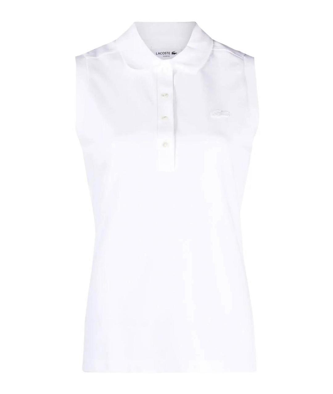 LACOSTE Белая хлопковая футболка, фото 1