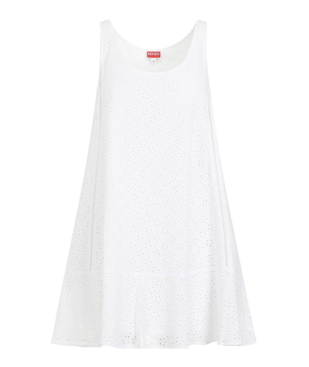 KENZO Белое хлопковое повседневное платье, фото 1