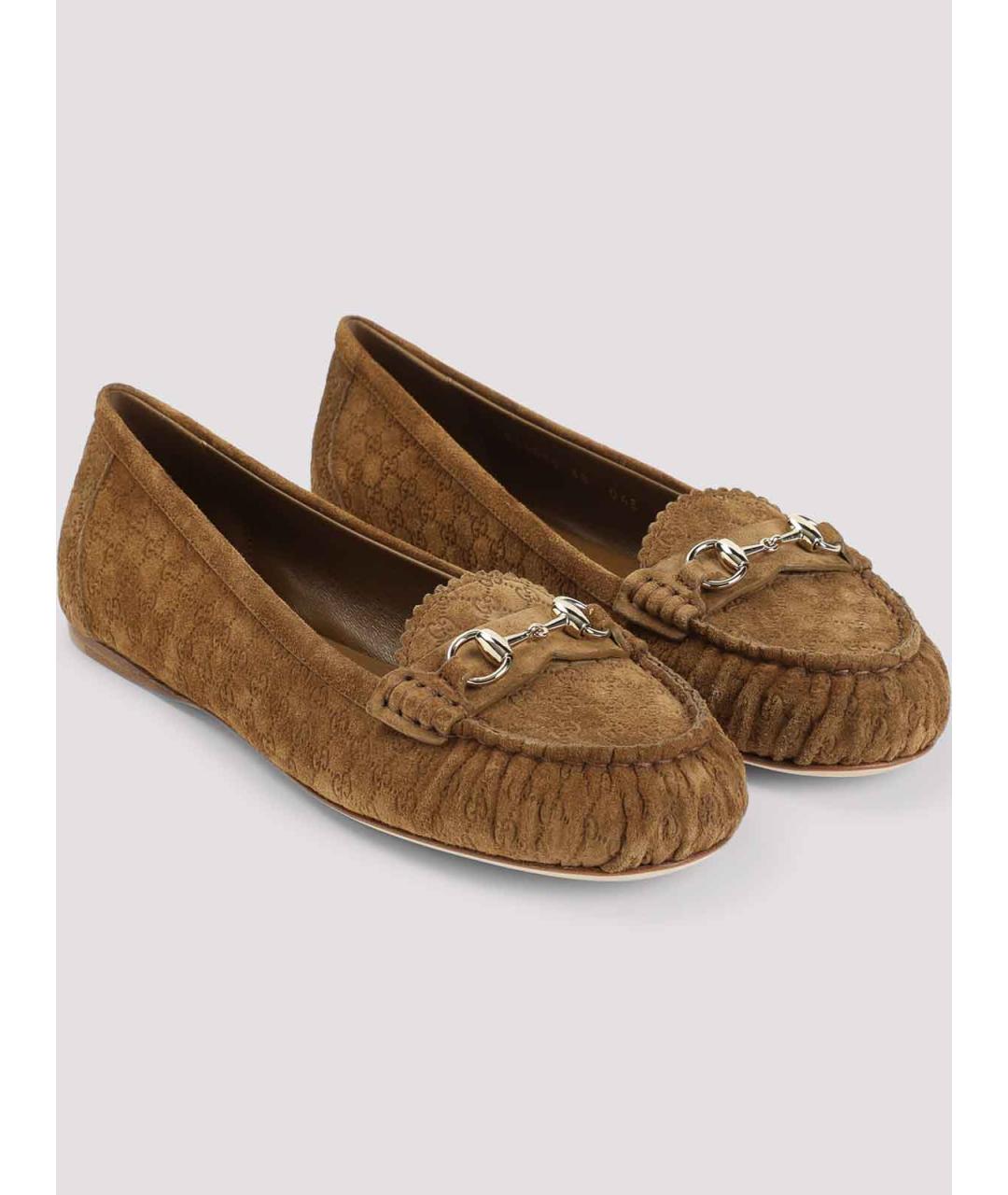 GUCCI Коричневые замшевые лоферы, фото 2
