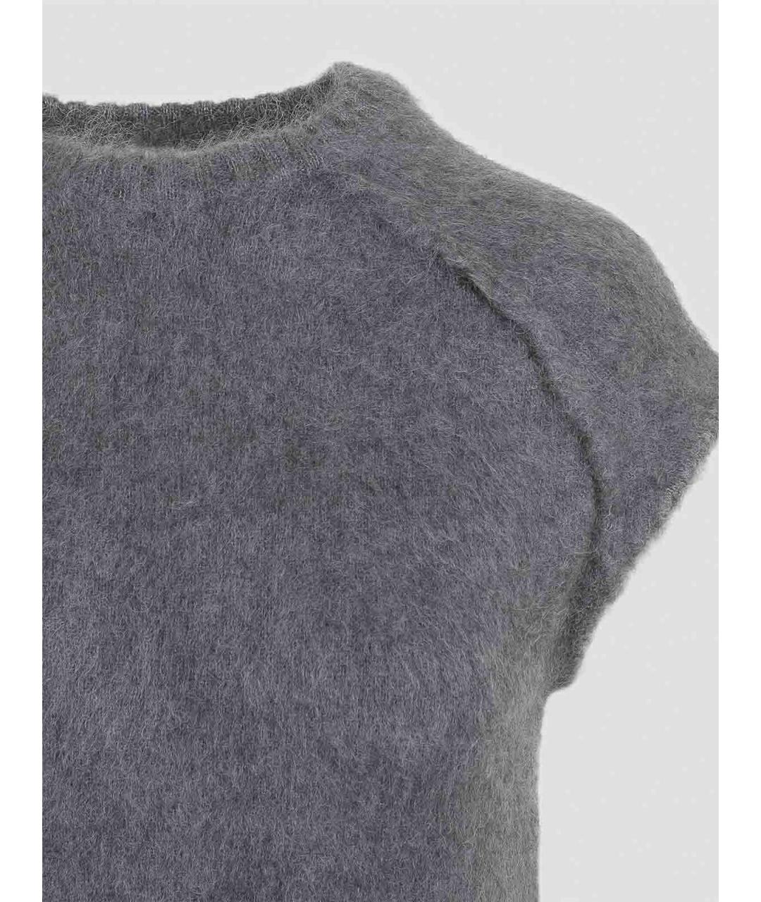 JIL SANDER Серое шерстяное платье, фото 3