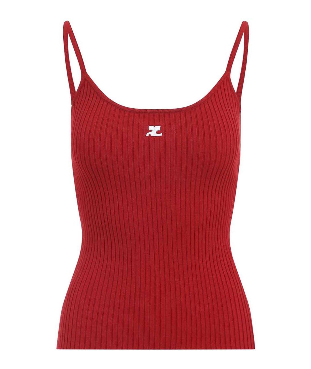 COURREGES Красная вискозная майка, фото 1