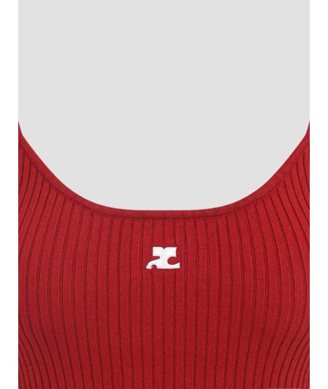 COURREGES Красная вискозная майка, фото 3