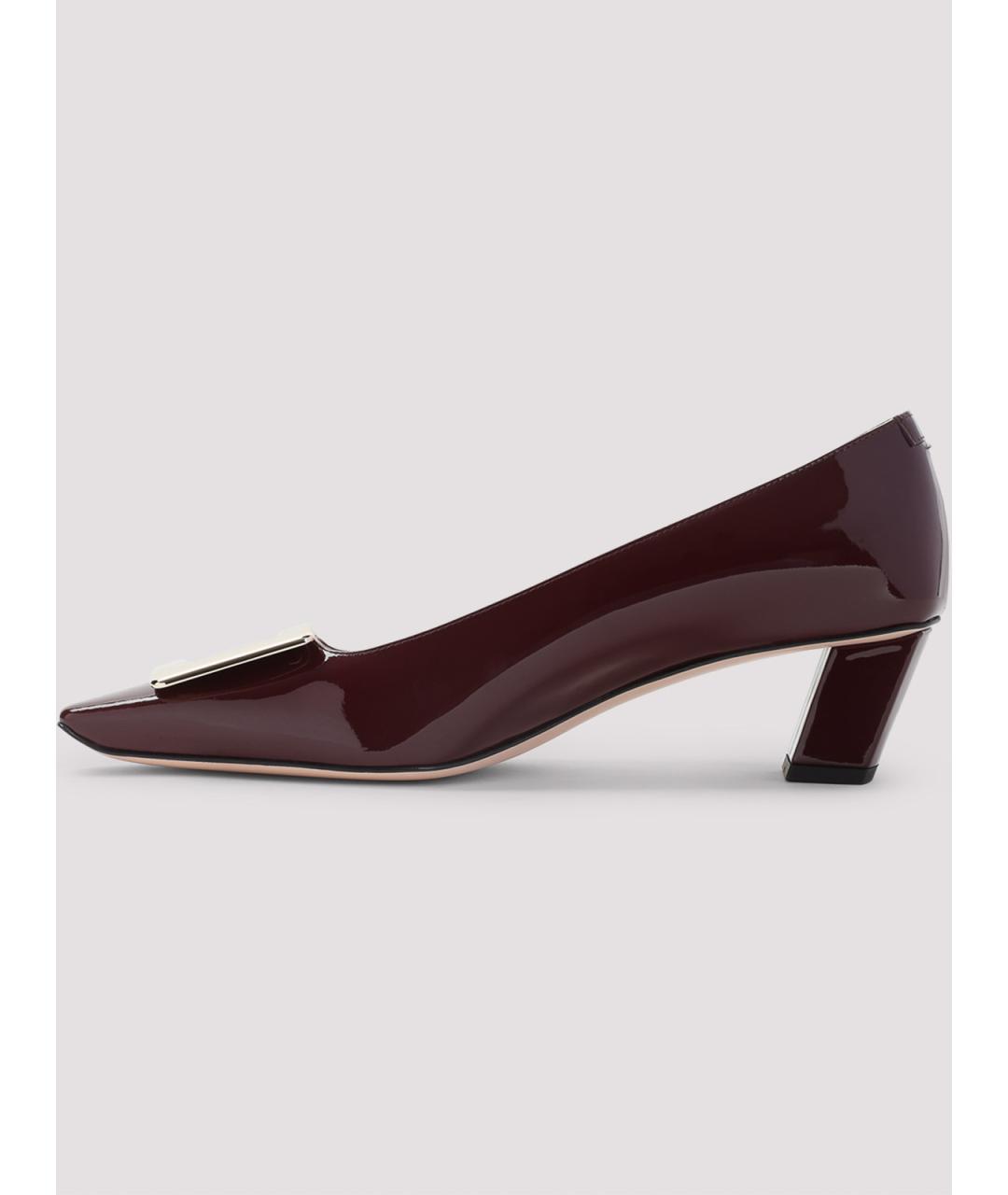 ROGER VIVIER Бордовые кожаные туфли, фото 3