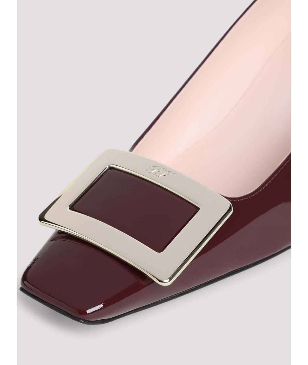 ROGER VIVIER Бордовые кожаные туфли, фото 4
