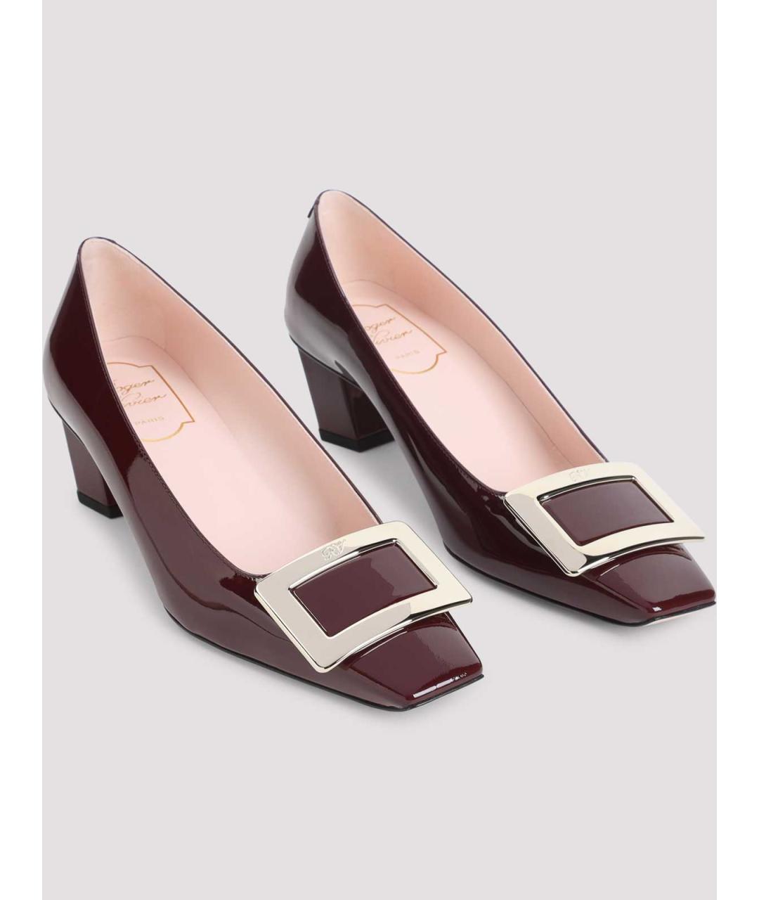 ROGER VIVIER Бордовые кожаные туфли, фото 2