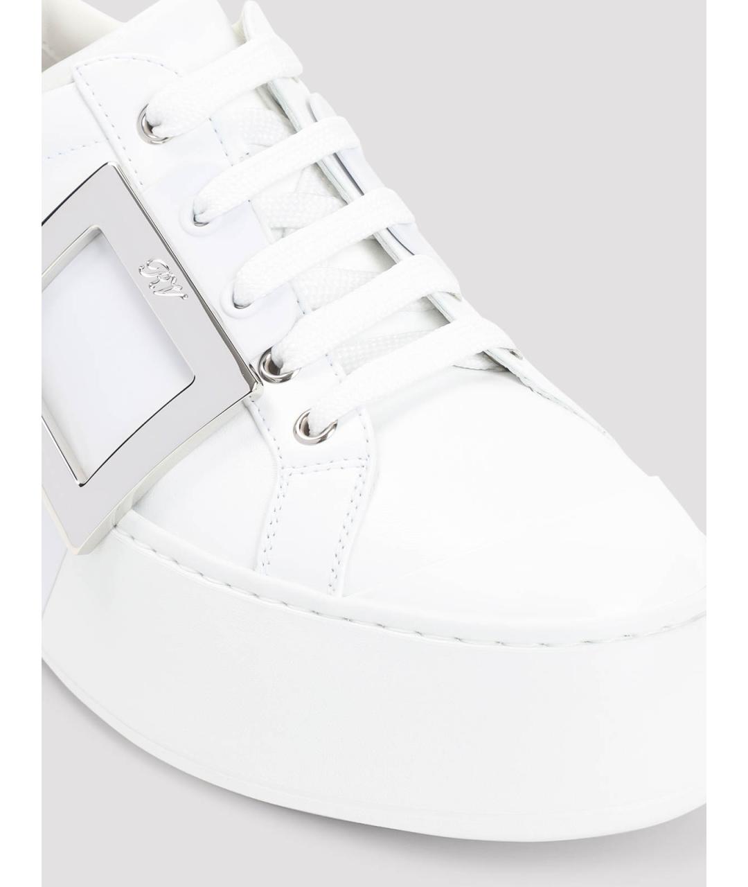ROGER VIVIER Белые кожаные кроссовки, фото 4