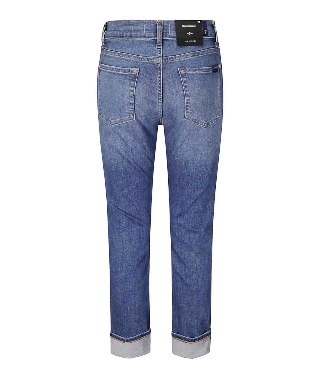 7 FOR ALL MANKIND Синие хлопковые джинсы слим, фото 2