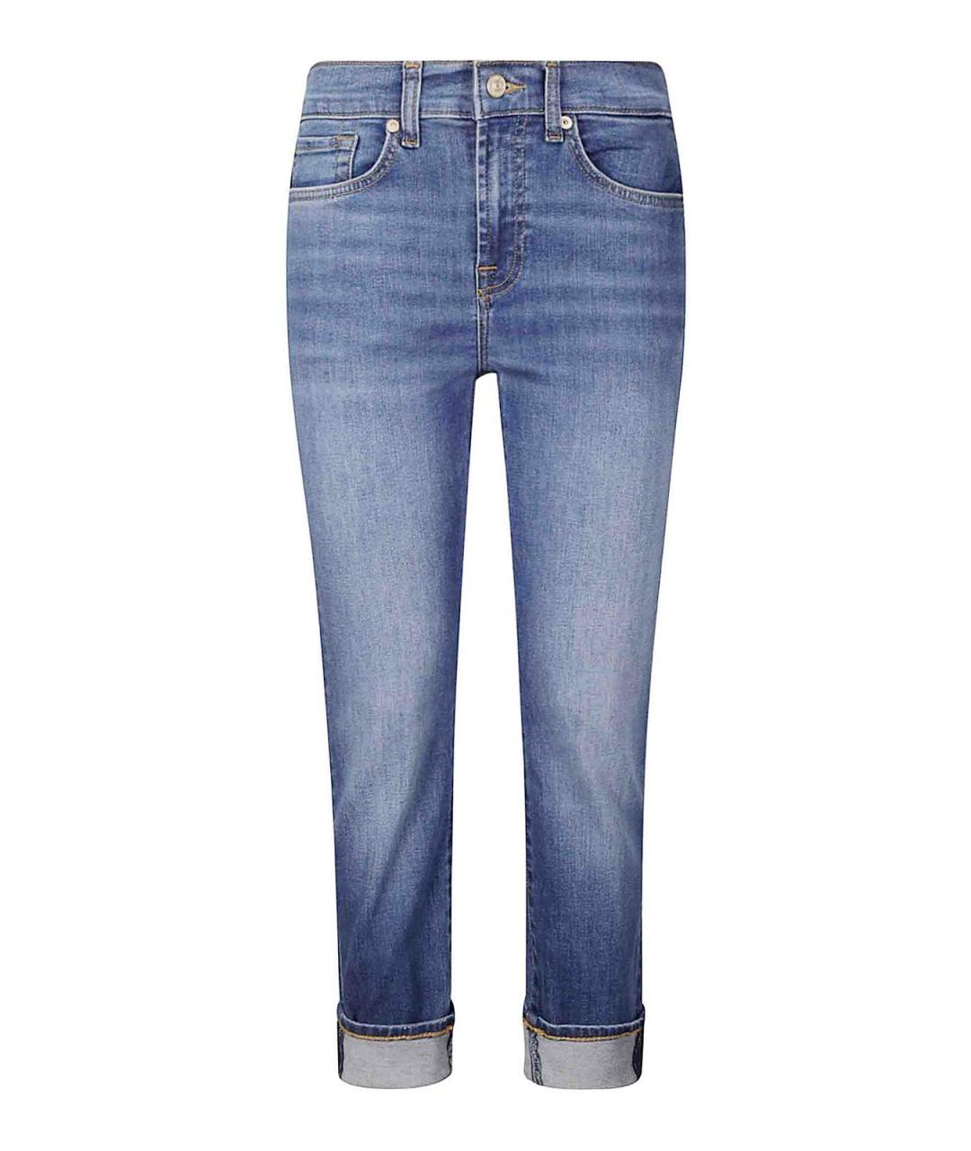 7 FOR ALL MANKIND Синие хлопковые джинсы слим, фото 1