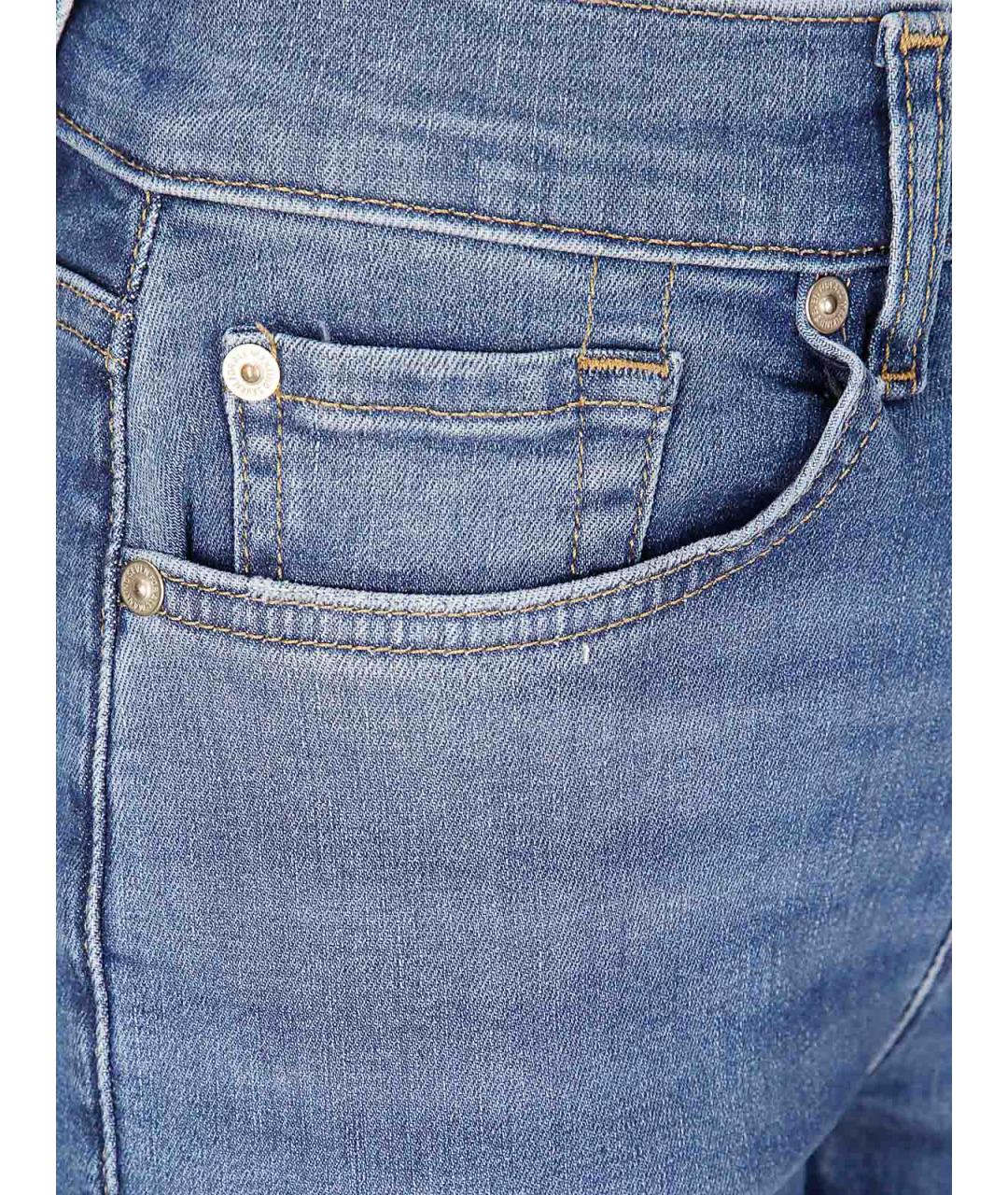7 FOR ALL MANKIND Синие хлопковые джинсы слим, фото 3