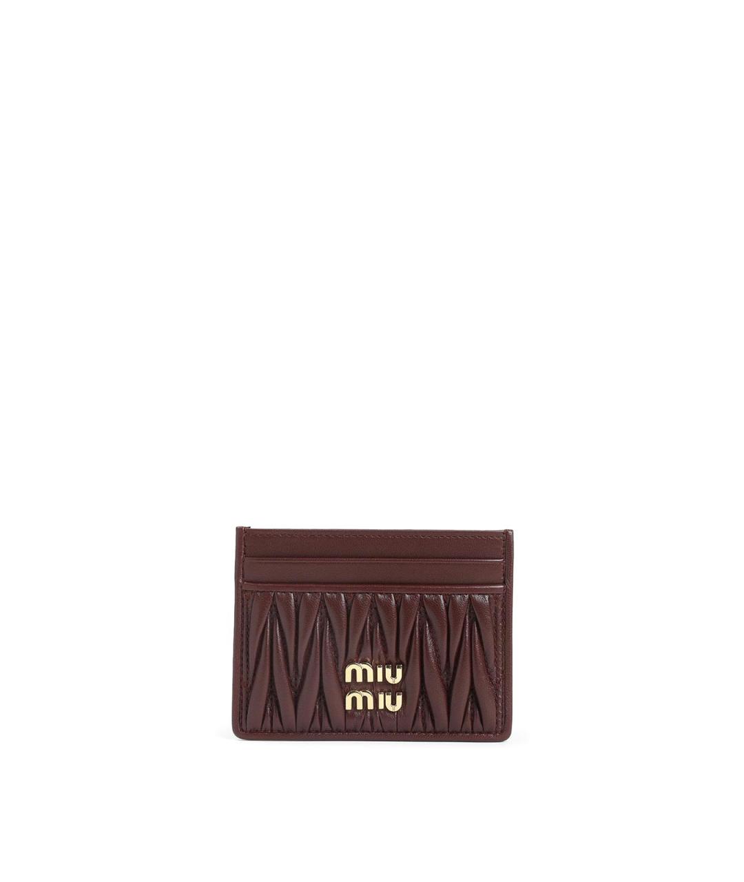 MIU MIU Бордовый кожаный кардхолдер, фото 1