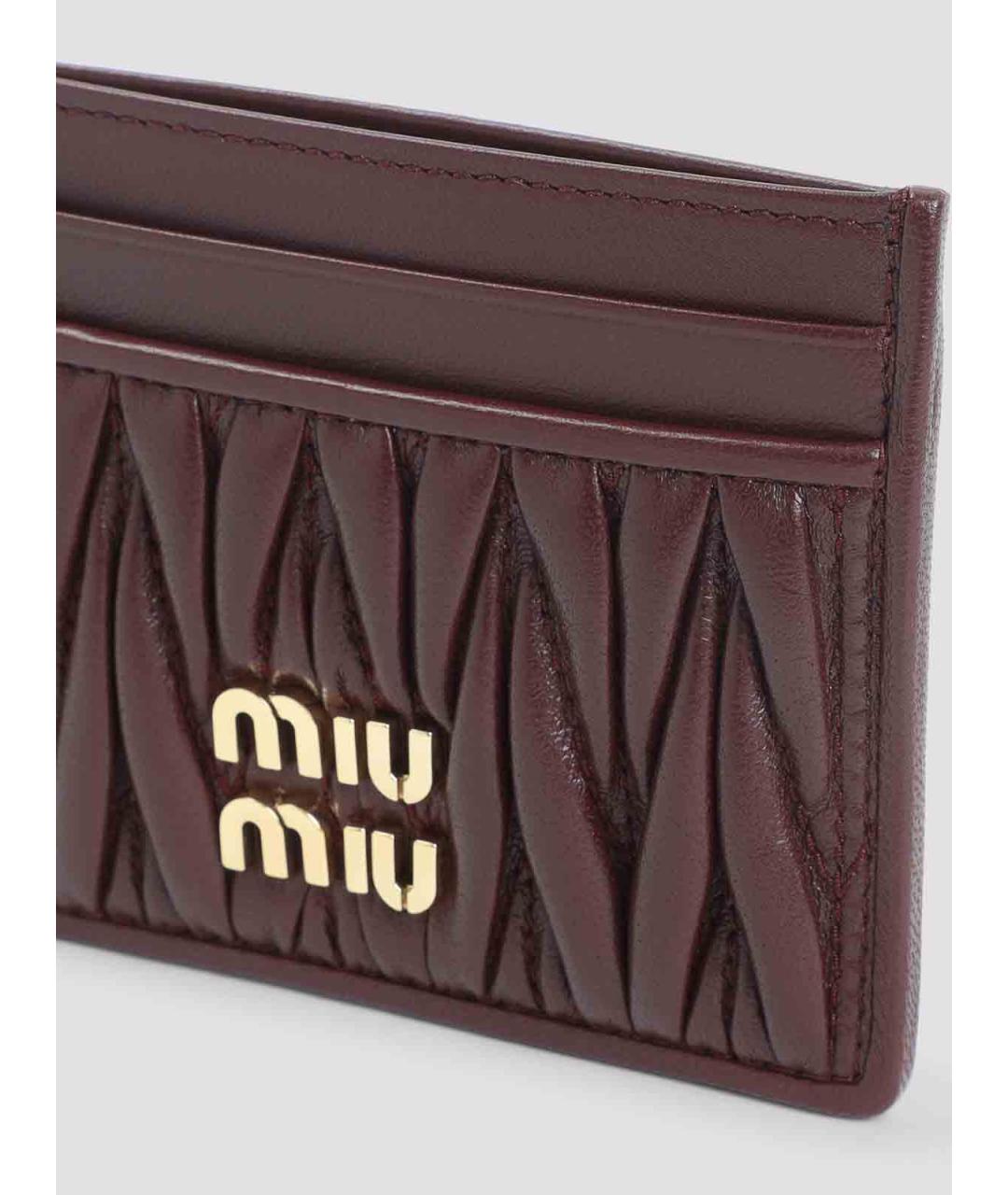 MIU MIU Бордовый кожаный кардхолдер, фото 3